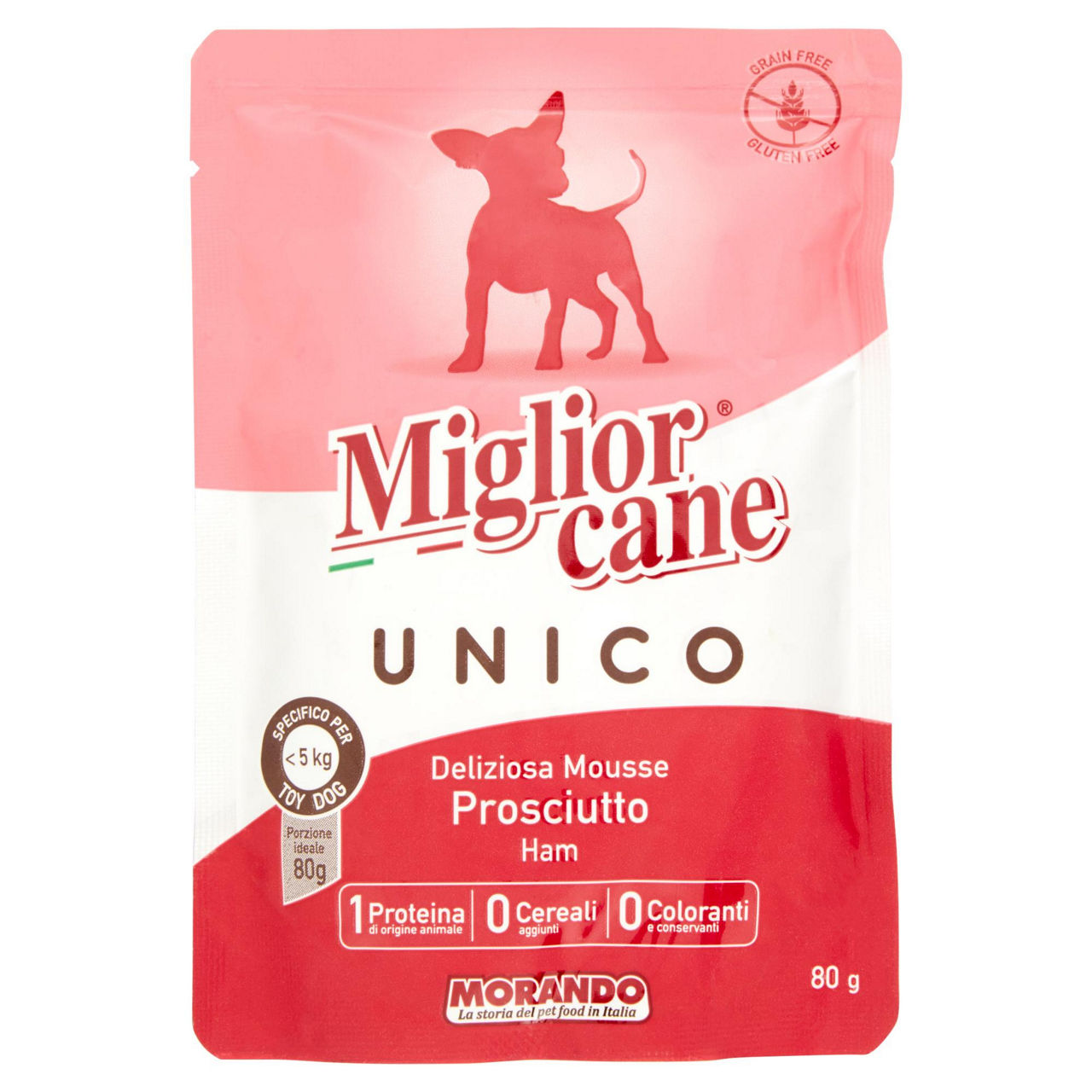 Umido per cani toy mousse al prosciutto 80 gr