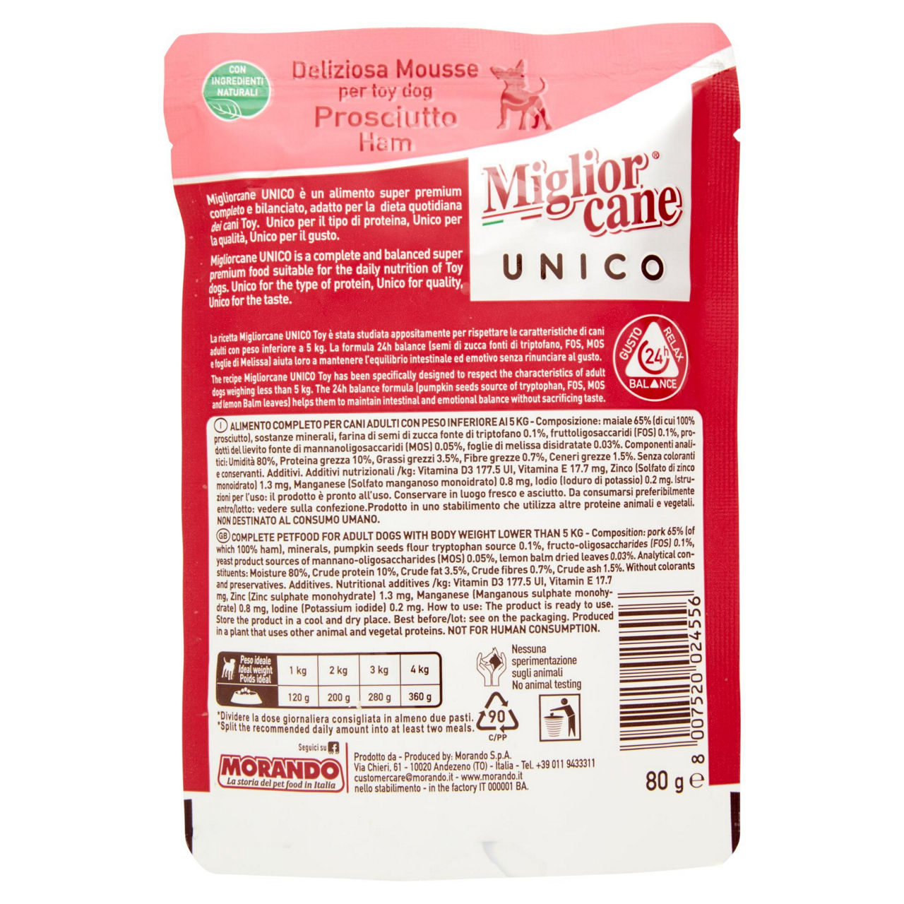 Umido per cani toy mousse al prosciutto 80 gr - Immagine 31