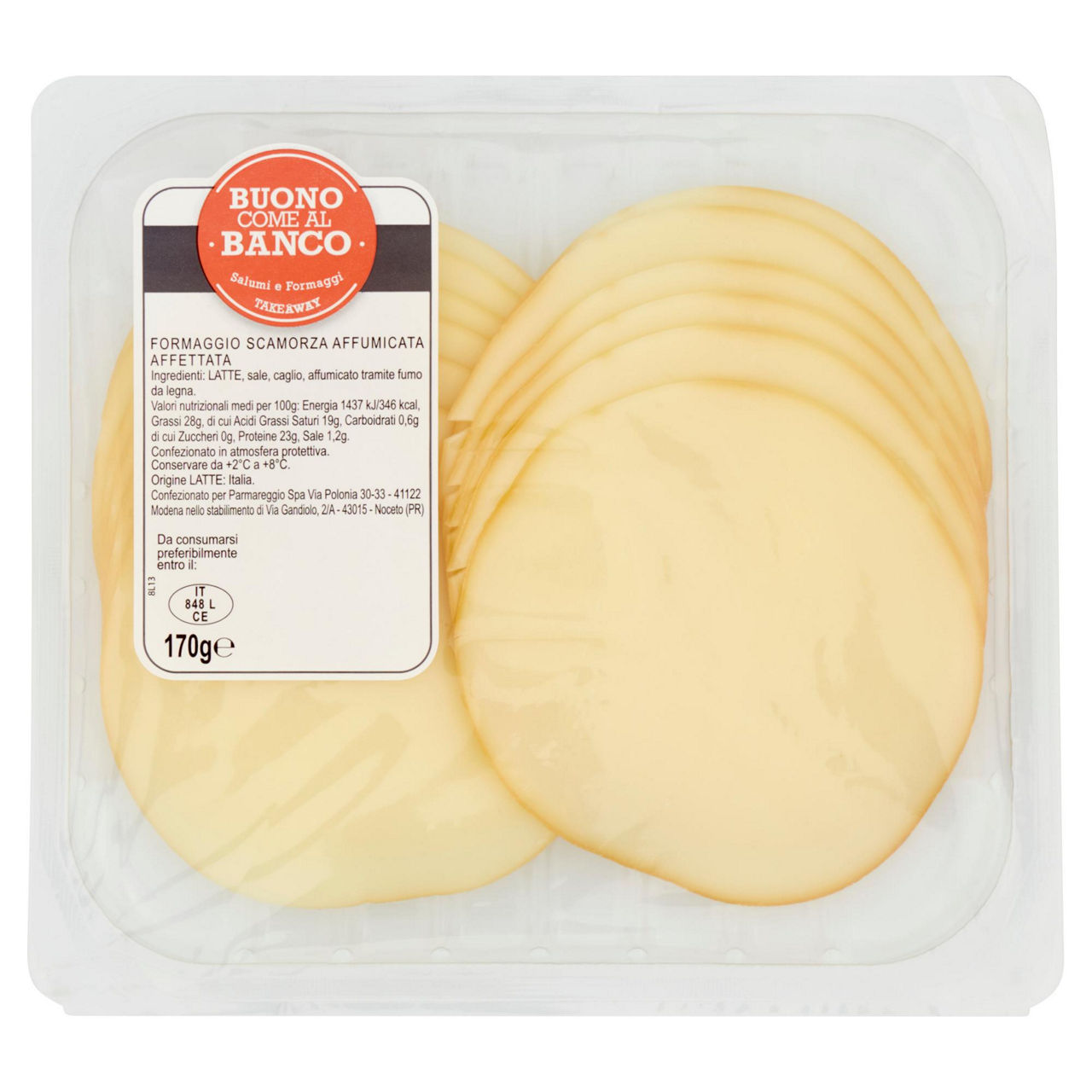 Formaggio scamorza affumicata affettata 170 gr - Immagine 01