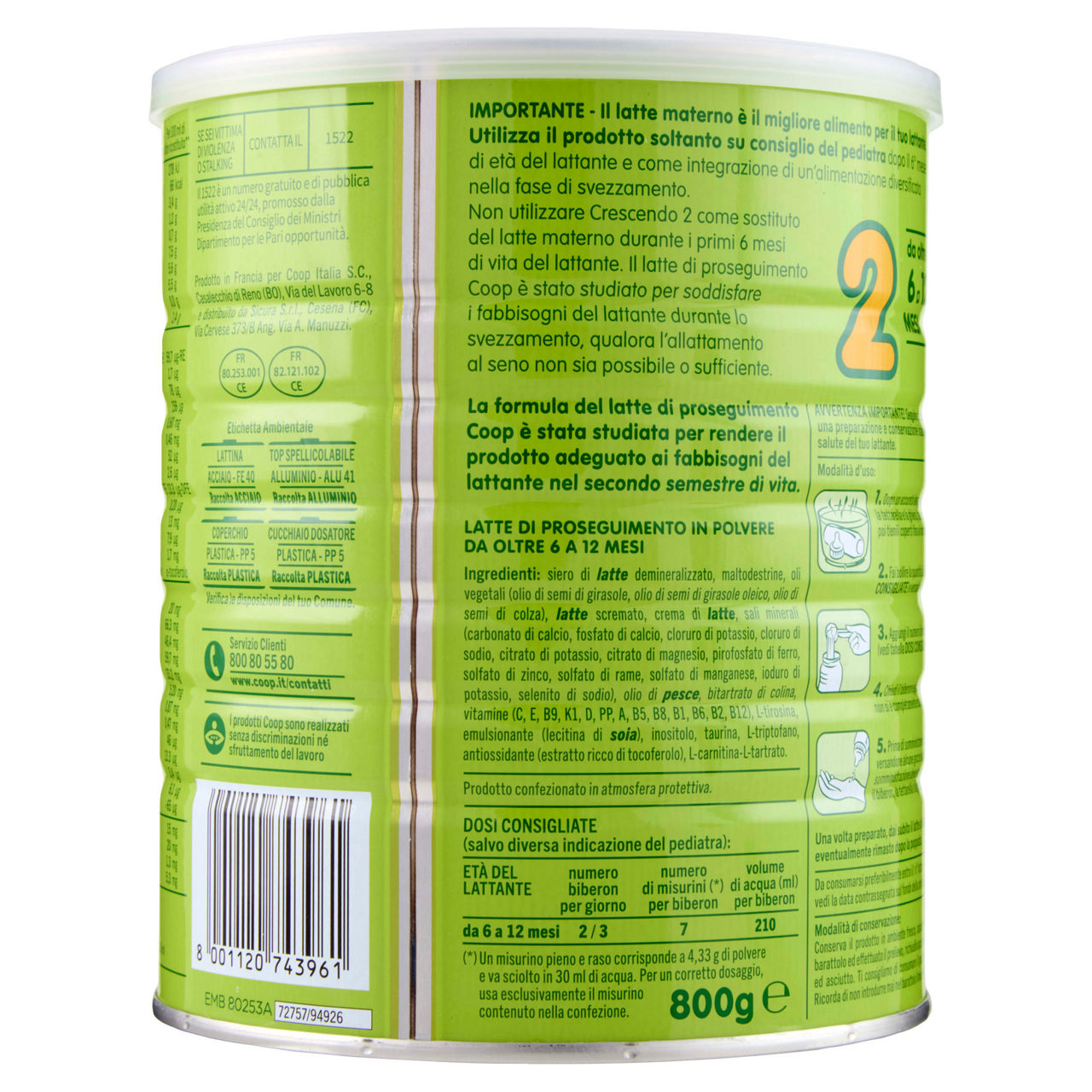 Latte di proseguimento 2 in polvere 800 gr - Immagine 21