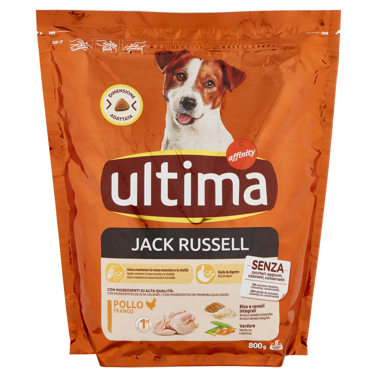 Crocchette per cani jack russell pollo 800 gr - Immagine 01