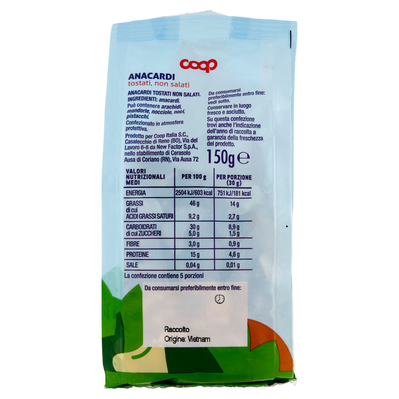 Anacardi tostati non salati 150 gr - Immagine 51