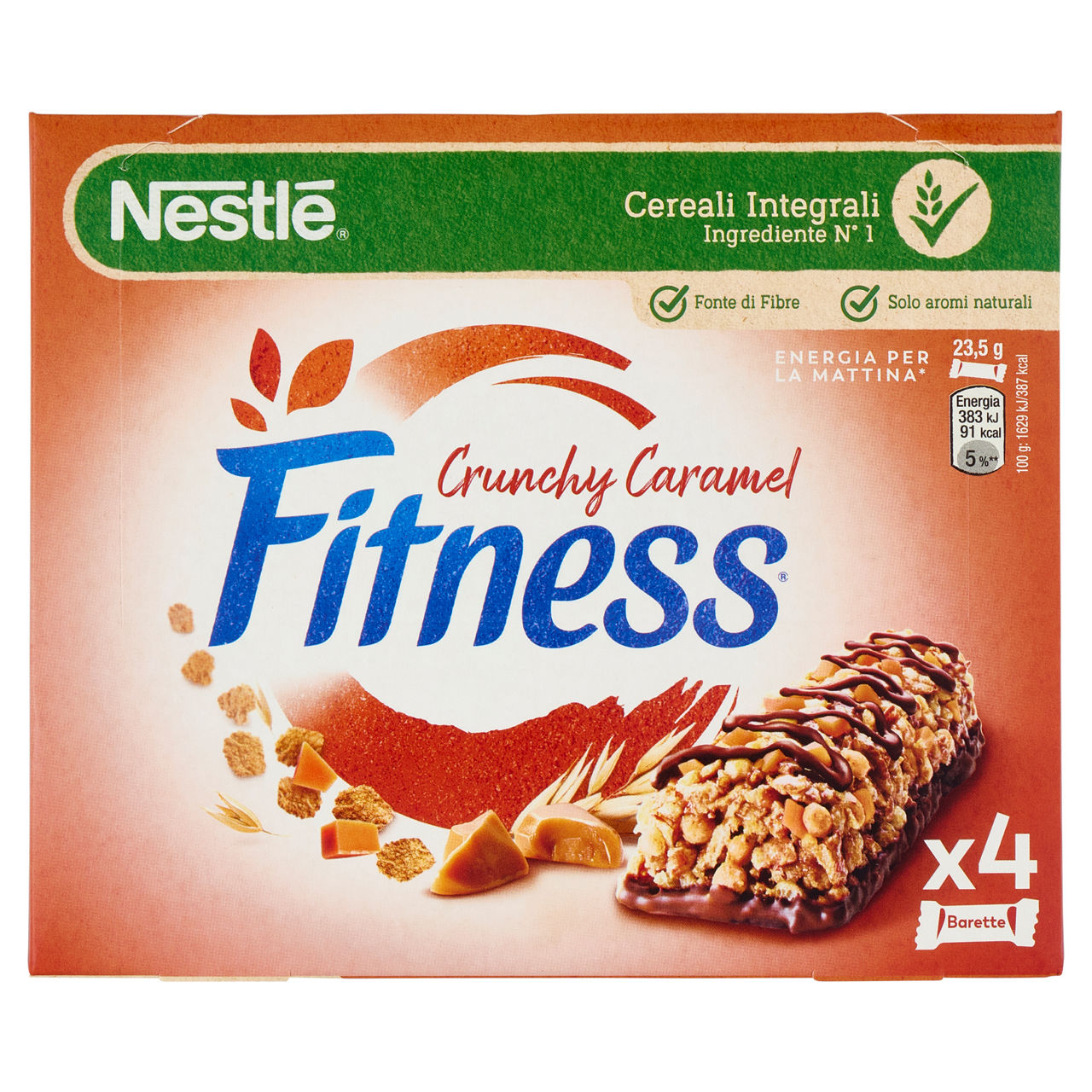 Barrette ai cereali crunchy caramel 4 pz - Immagine 01