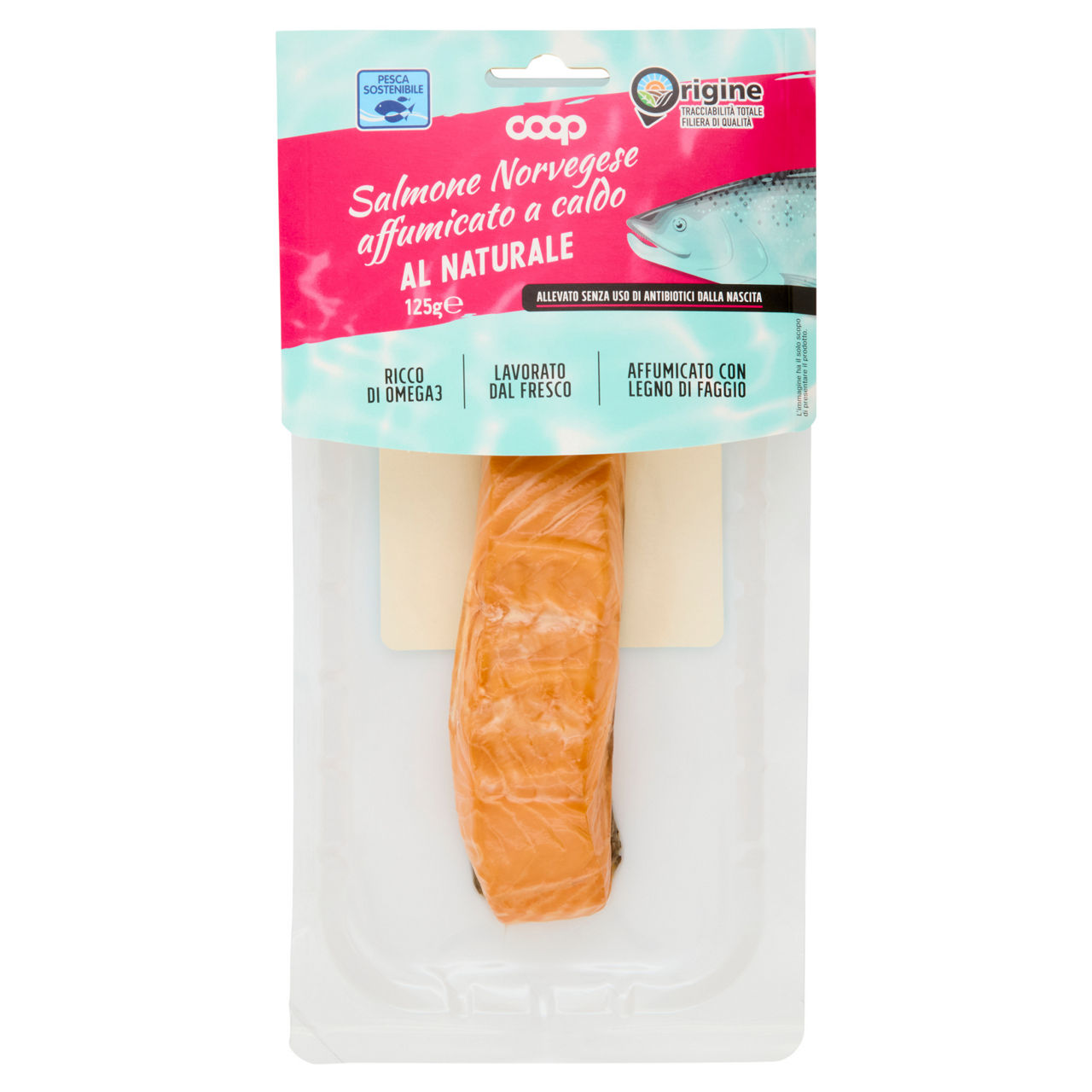 Salmone Norvegese affumicato a caldo al naturale 125 gr - Immagine 01