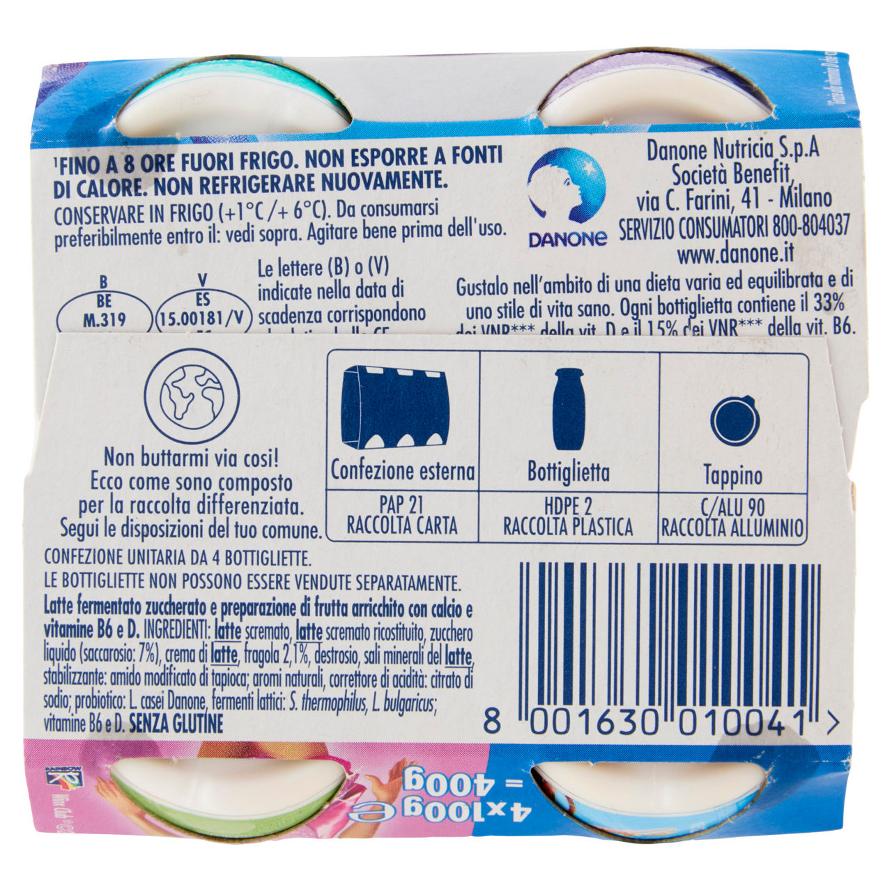 Probiotico da bere alla fragola 4 pz da 100 gr - Immagine 41