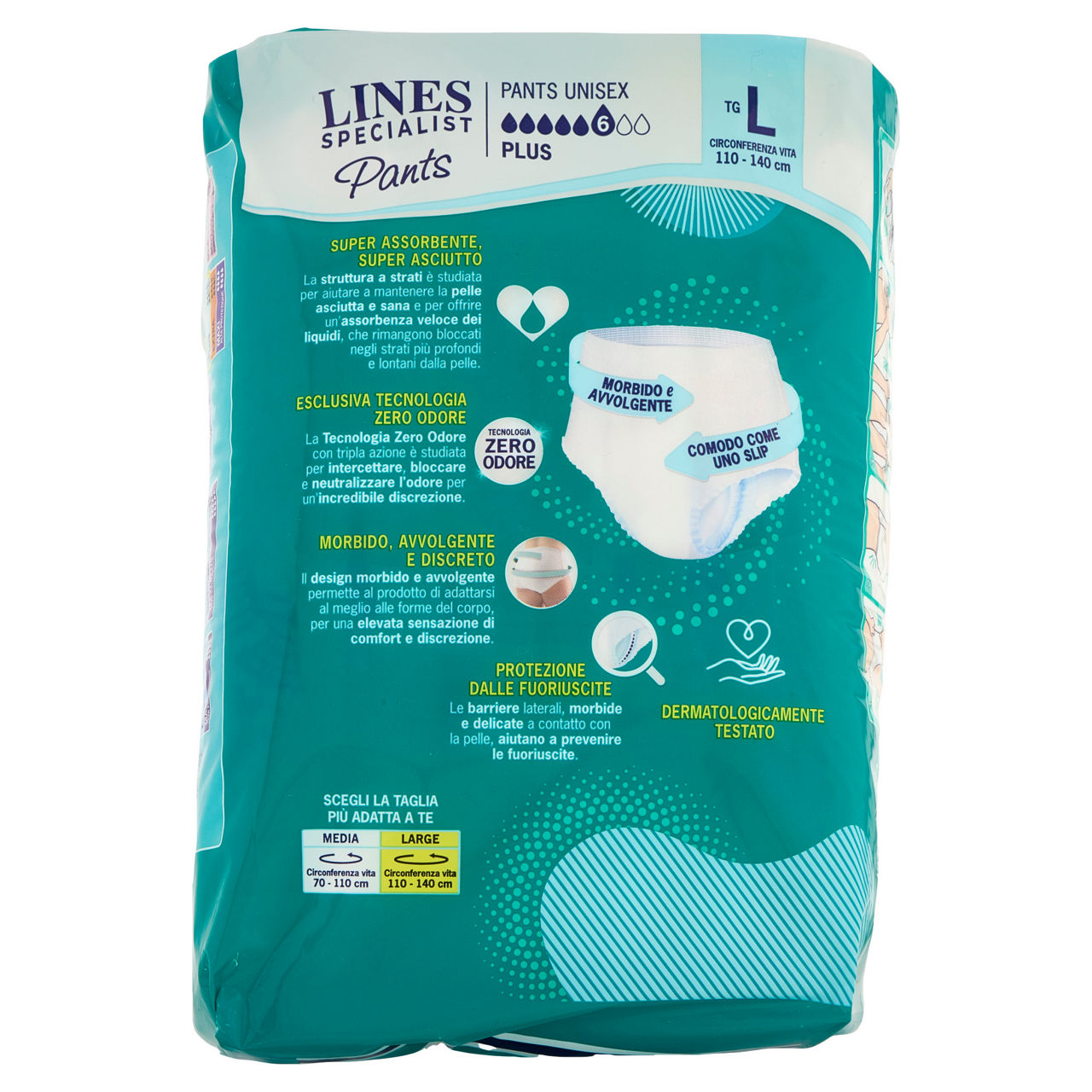 ASSORBENTI PER INCONTINENZA LINES SPECIALIST PANTS UNISEX PLUS L PZ.7 - Immagine 51