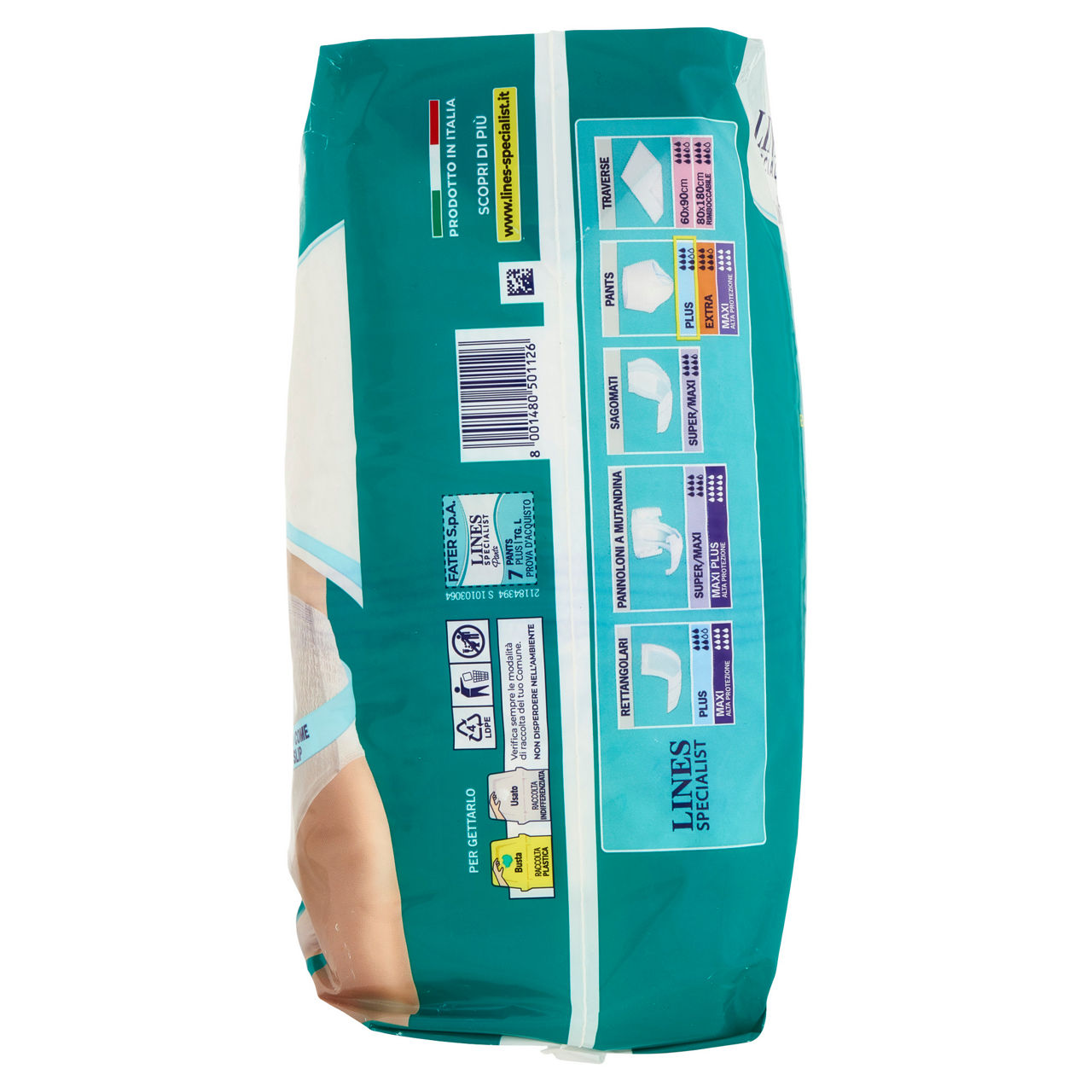 ASSORBENTI PER INCONTINENZA LINES SPECIALIST PANTS UNISEX PLUS L PZ.7 - Immagine 21