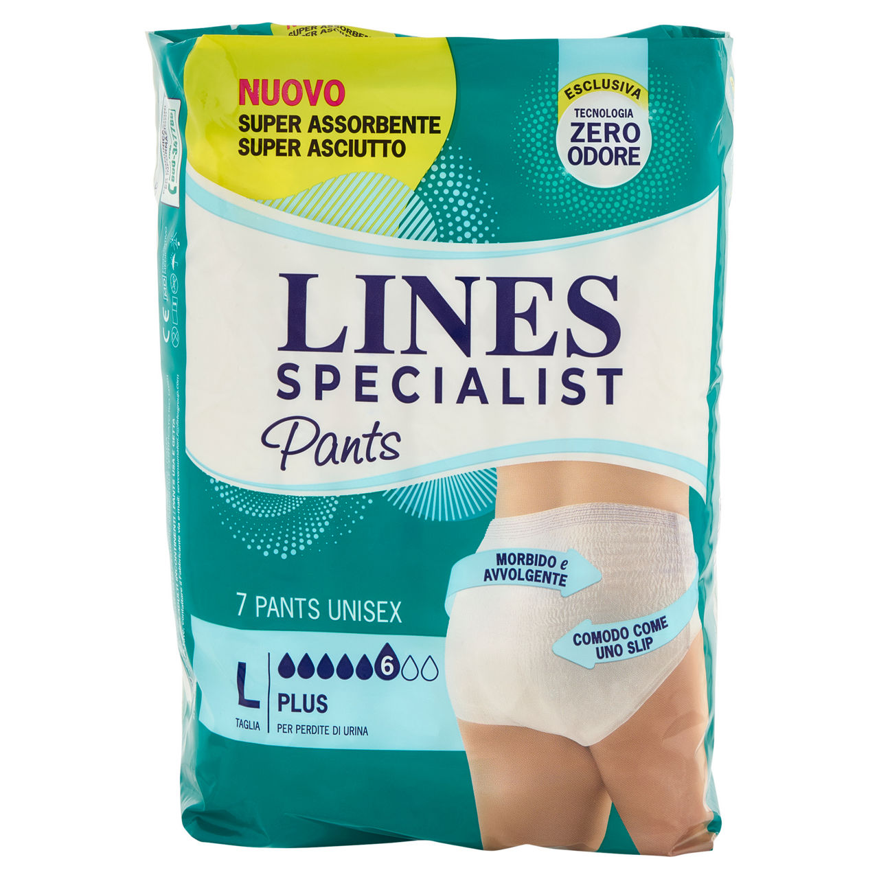 ASSORBENTI PER INCONTINENZA LINES SPECIALIST PANTS UNISEX PLUS L PZ.7 - Immagine 01