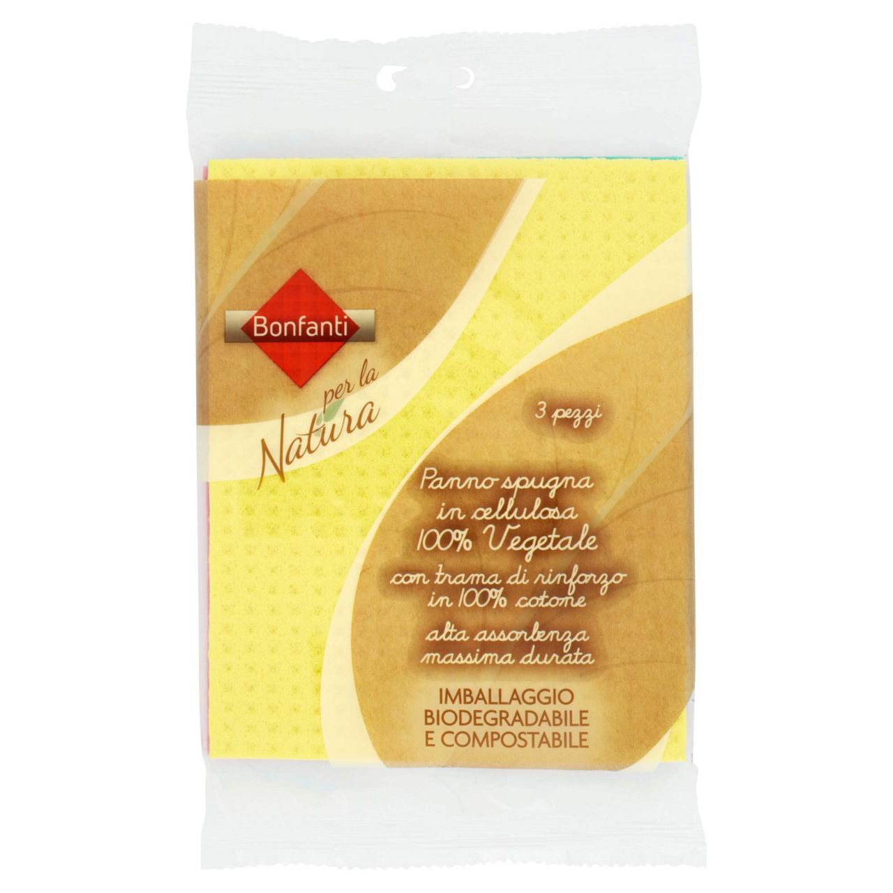 Panno spugna in cellulosa vegetale 3 pz - Immagine 01