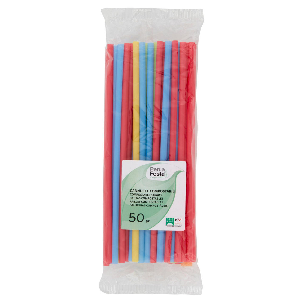 Cannucce compostabili color perlafesta pz 50 - Immagine 01