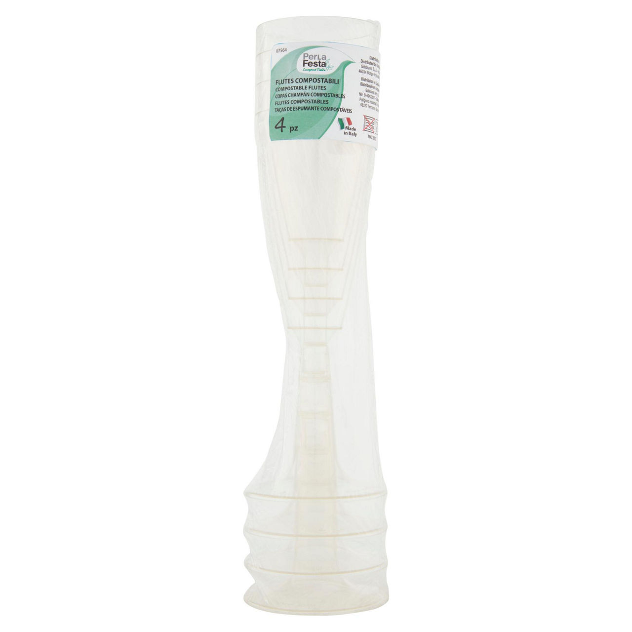 Flute pla trasparenti perlafesta pz 4 - Immagine 01