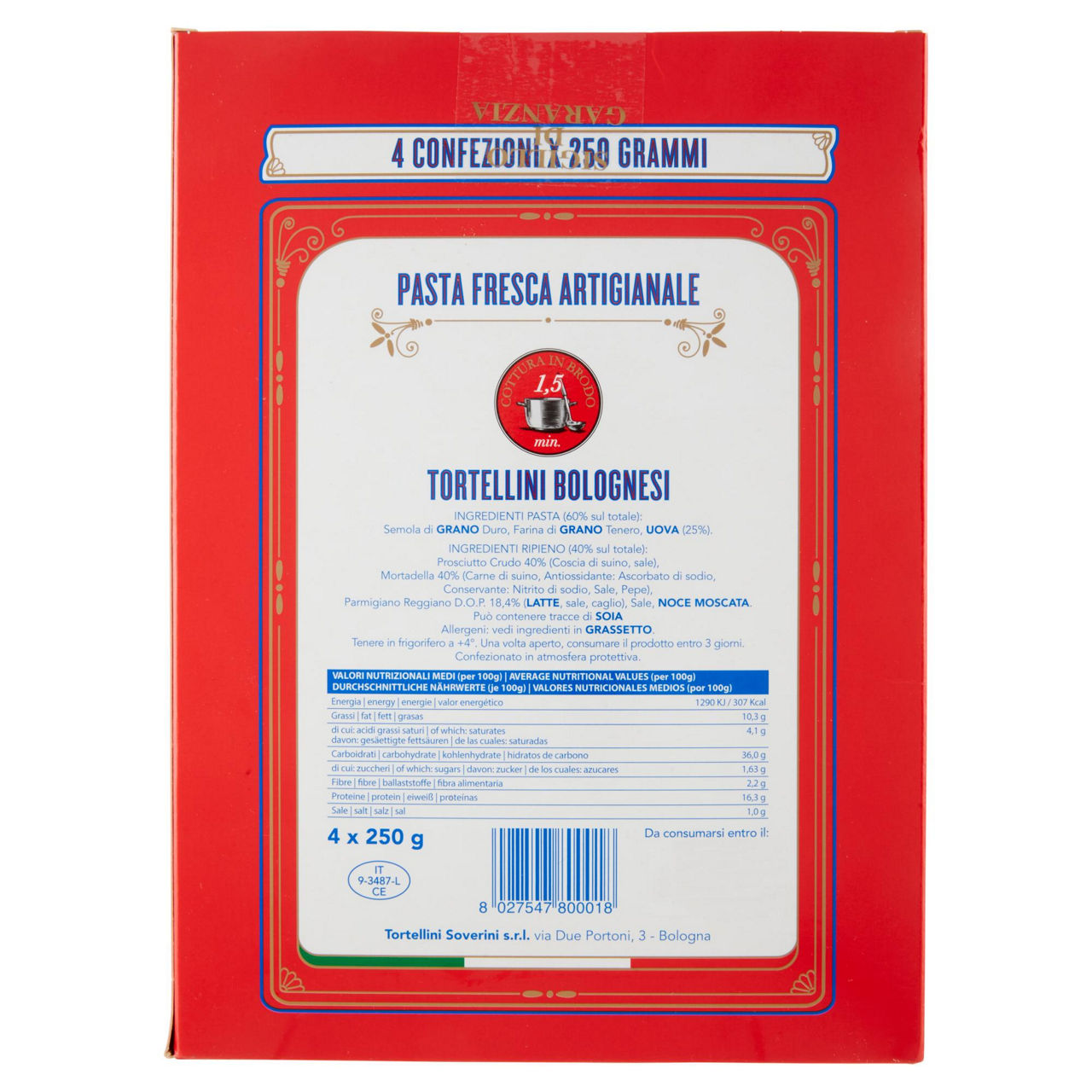 Tortellini bolognesi 4 confezioni da 250 gr - Immagine 51