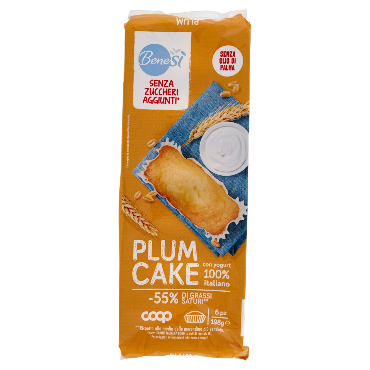 Plum cake senza zuccheri aggiunti 6 pz 198 gr