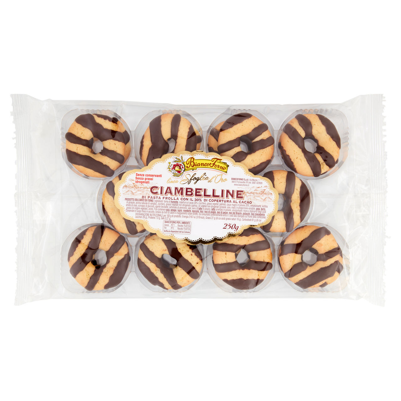Ciambelline di pasta frolla con copertura al cacao 250 gr - Immagine 01