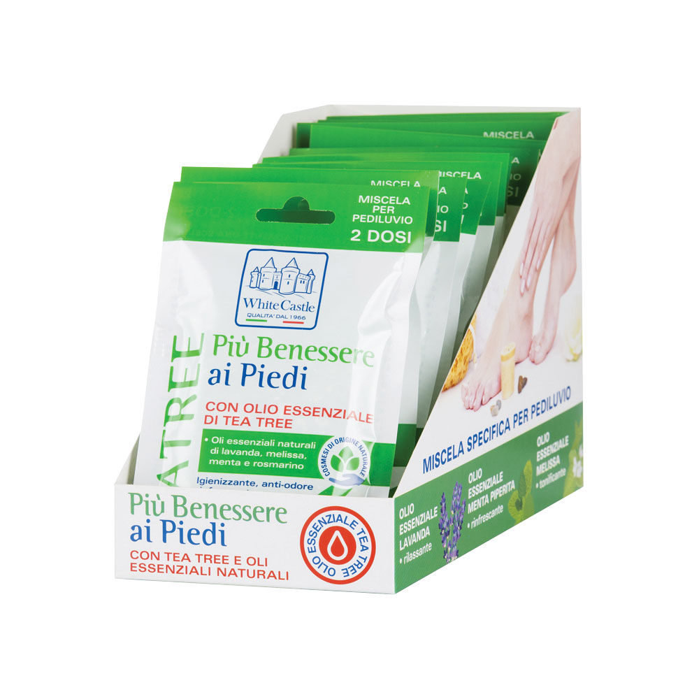 White castle miscela per pediluvio con tea tree ed oli essenziali 80g