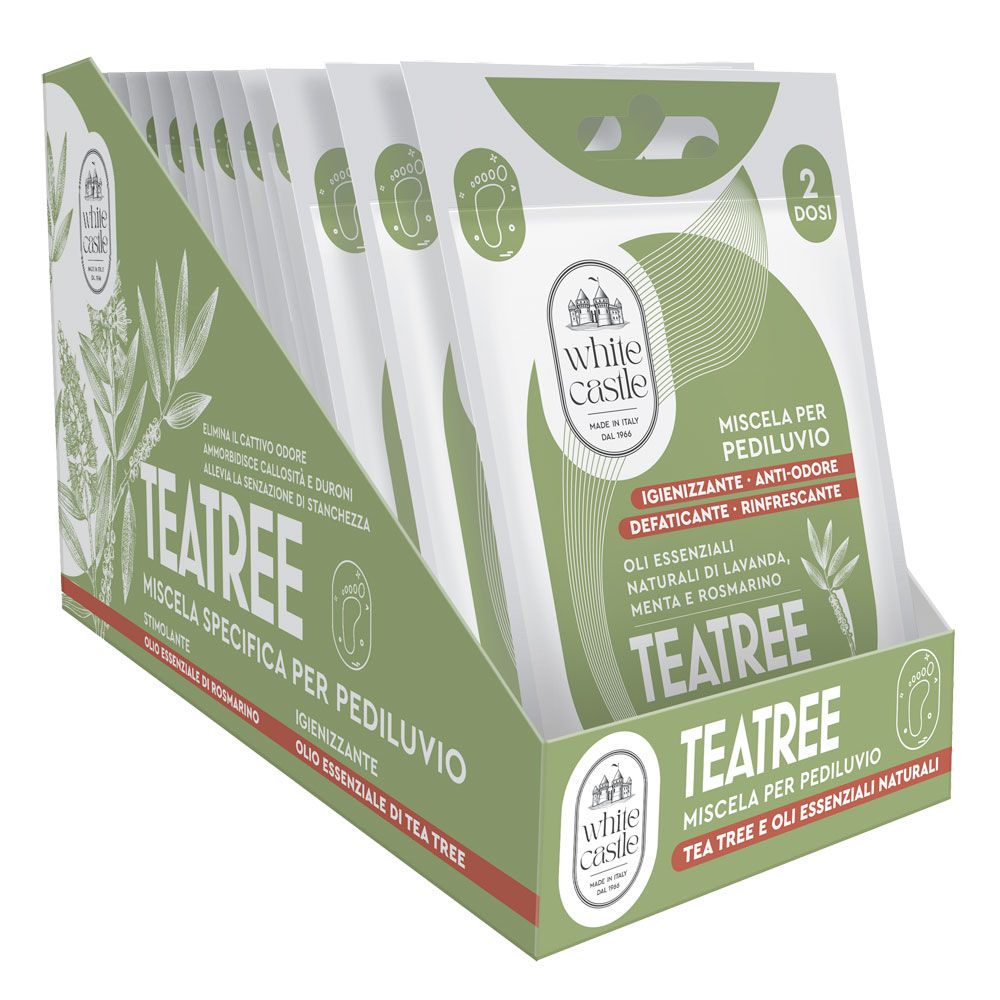 White castle miscela per pediluvio con tea tree ed oli essenziali 80g