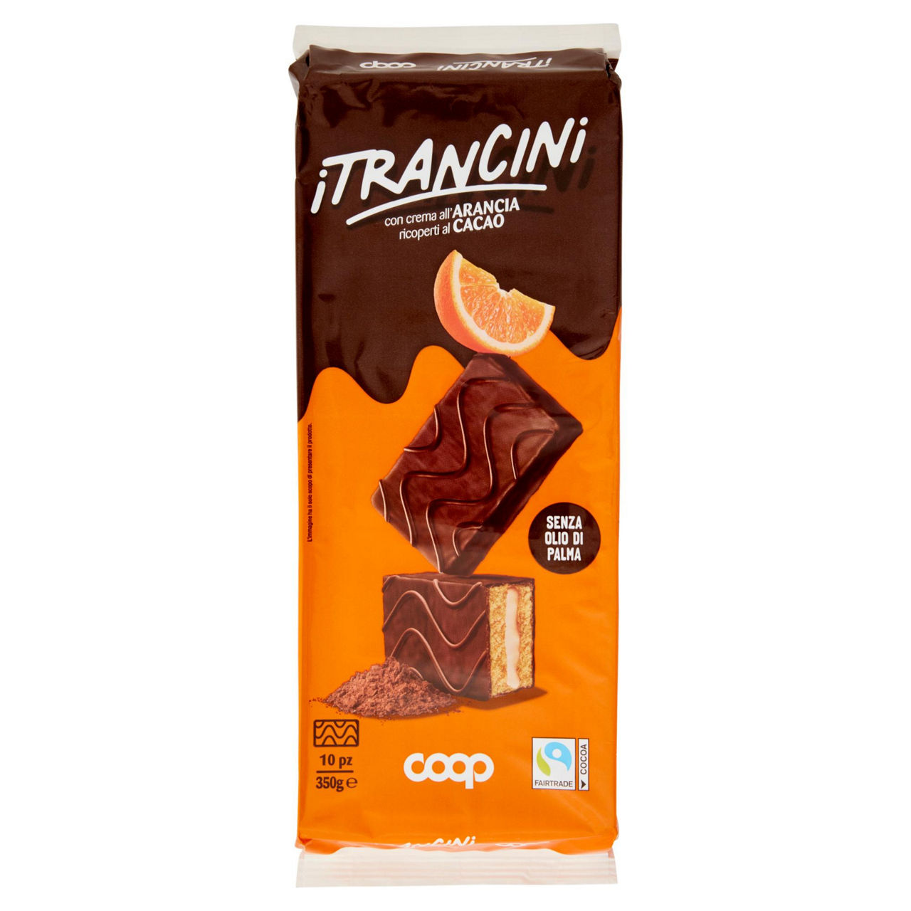 Trancini ricoperti al cacao farciti all'arancia 10 pz 350 gr - Immagine 01