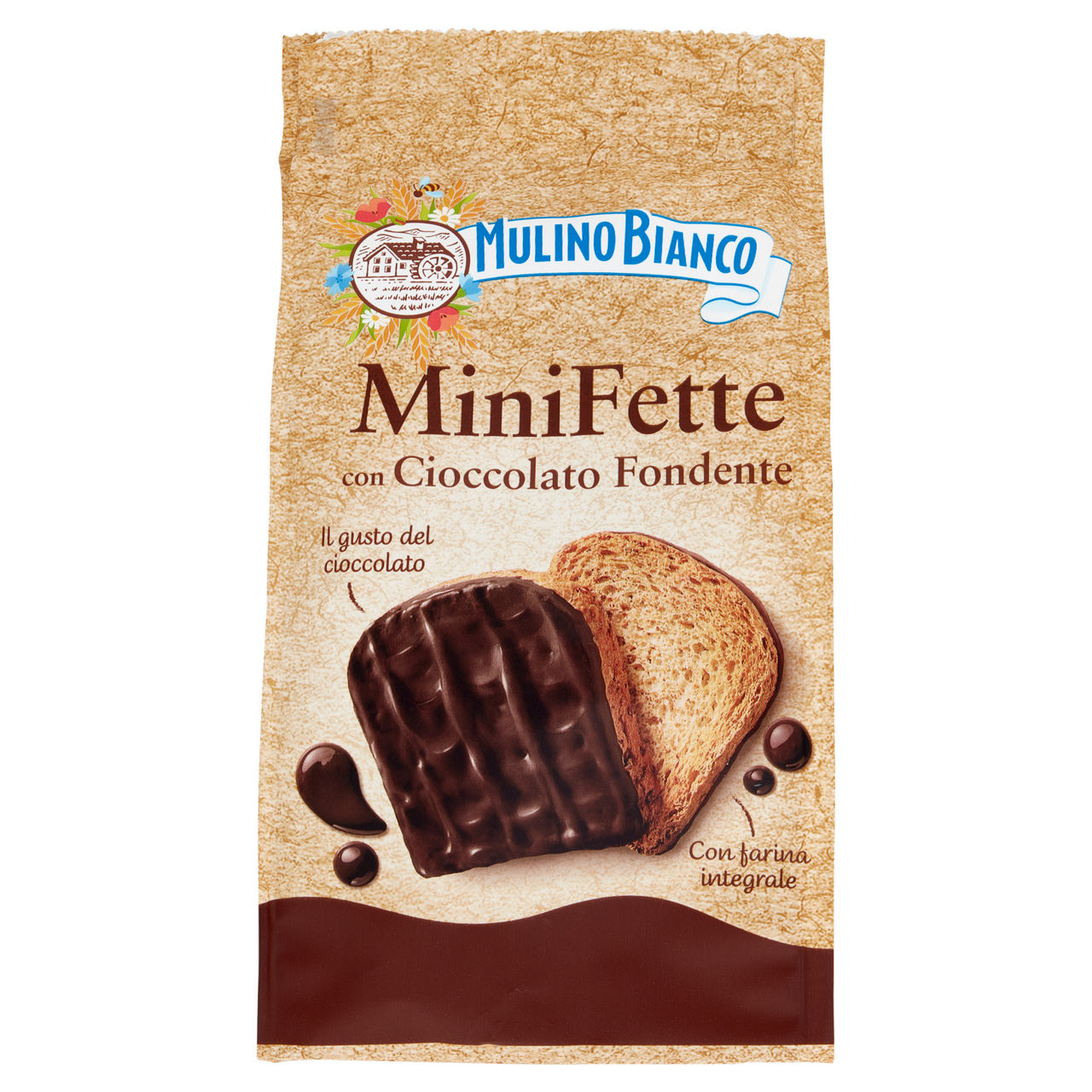 Mini fette biscottate integrali con cioccolato fondente 110 gr - Immagine 01