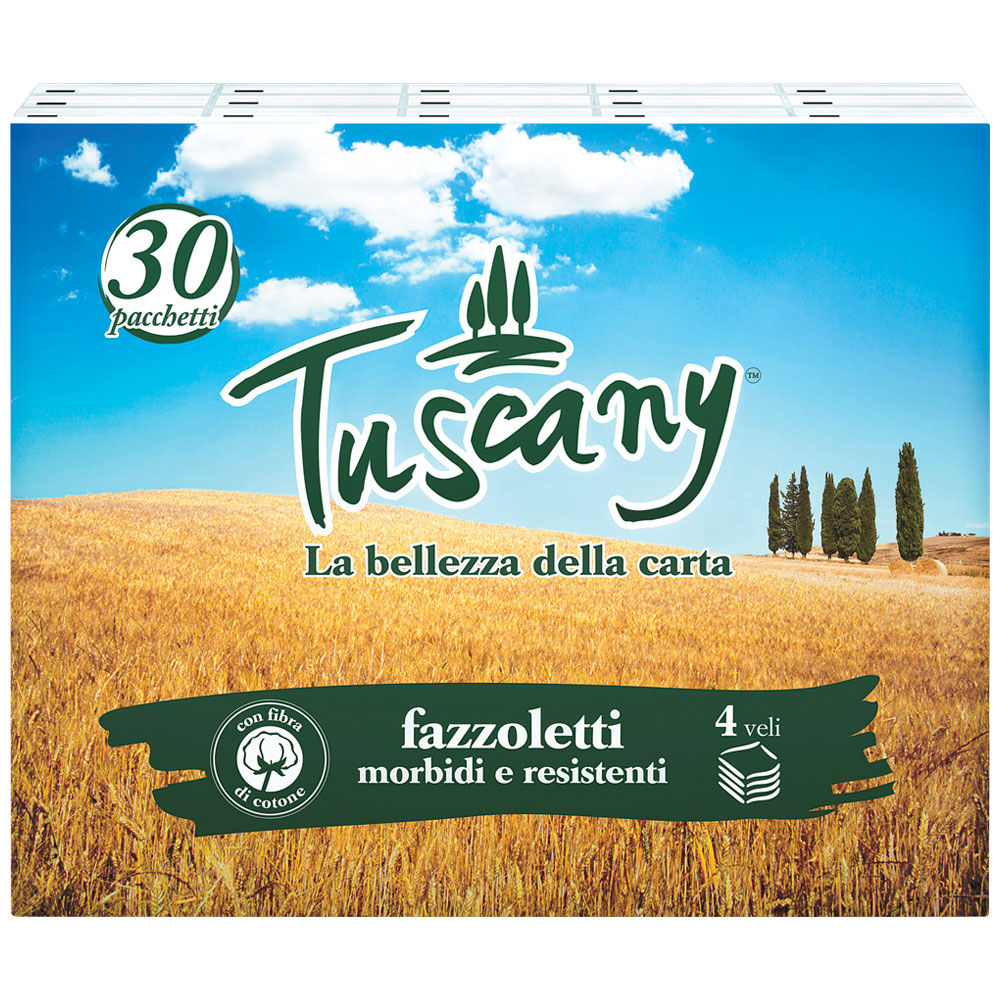 Fazzoletti morbidi e resistenti 4 veli 9 fazzoletti x 30 pacchetti
