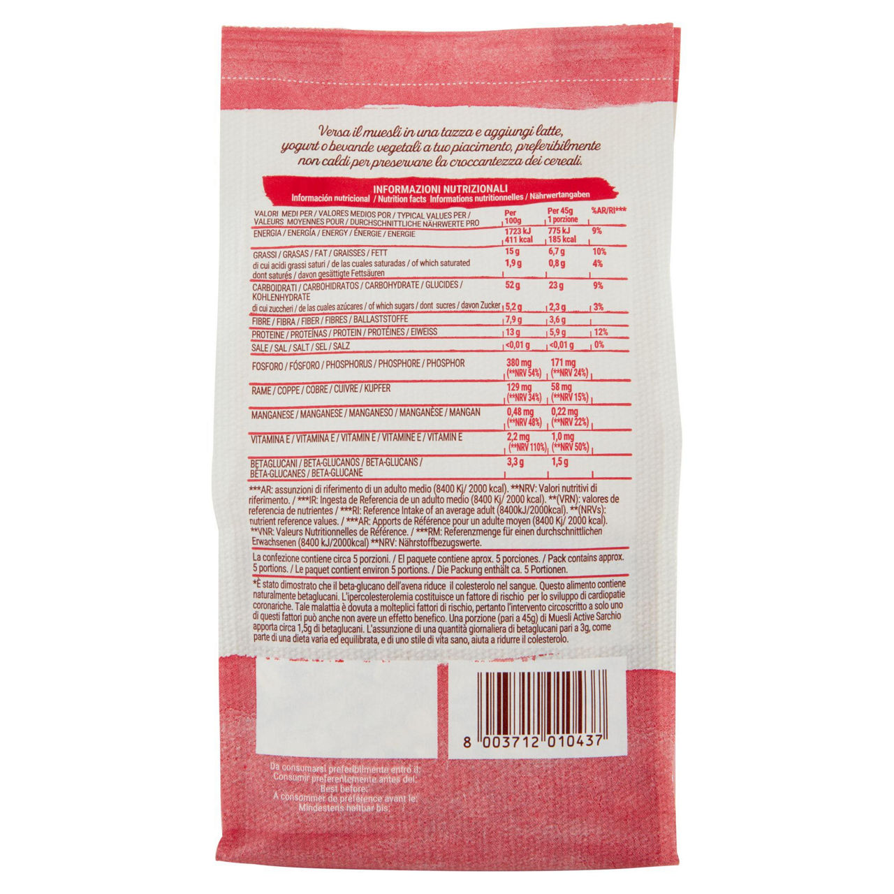 Muesli bio active con mandorle nocciole e mela 250 gr - Immagine 21