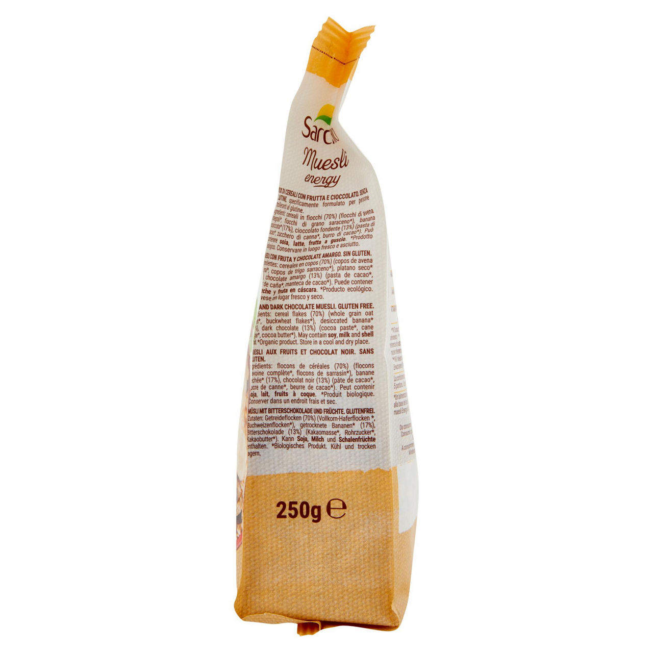 Muesli Energy di cereali con frutta e cioccolato bio senza glutine 250 gr - Immagine 31
