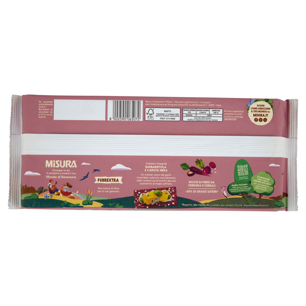 Crackers fibre extra integrale barbabietola e carota nera misura flow-pack g 385 - Immagine 51
