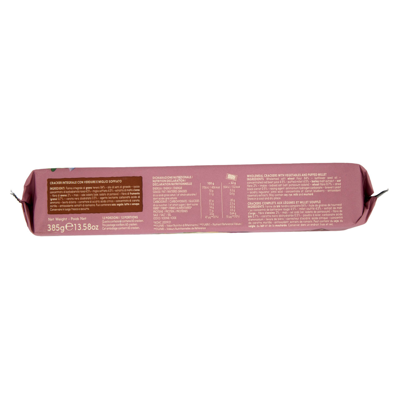 Crackers fibre extra integrale barbabietola e carota nera misura flow-pack g 385 - Immagine 31