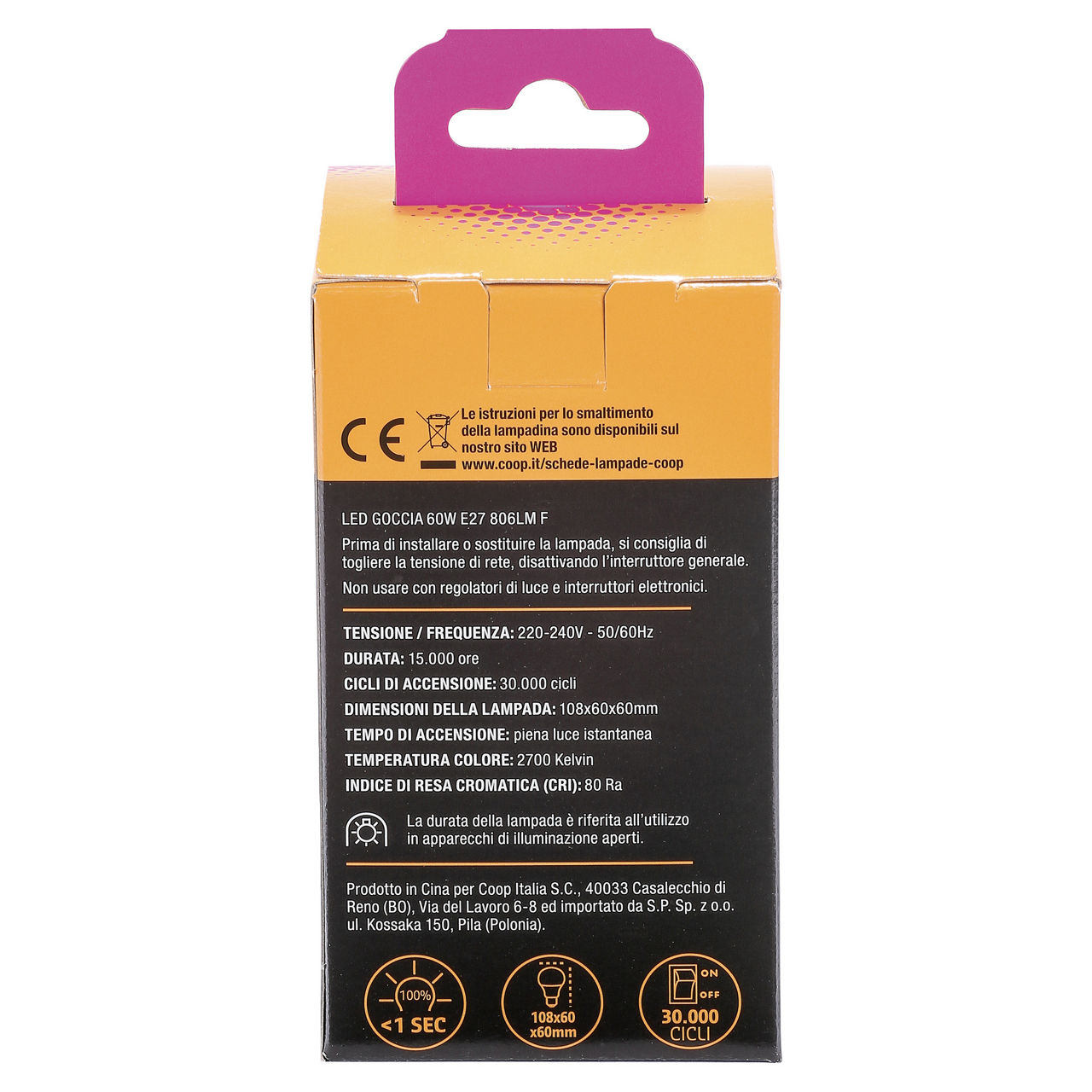 Led goccia coop 60w e27 806lm a+ - Immagine 11