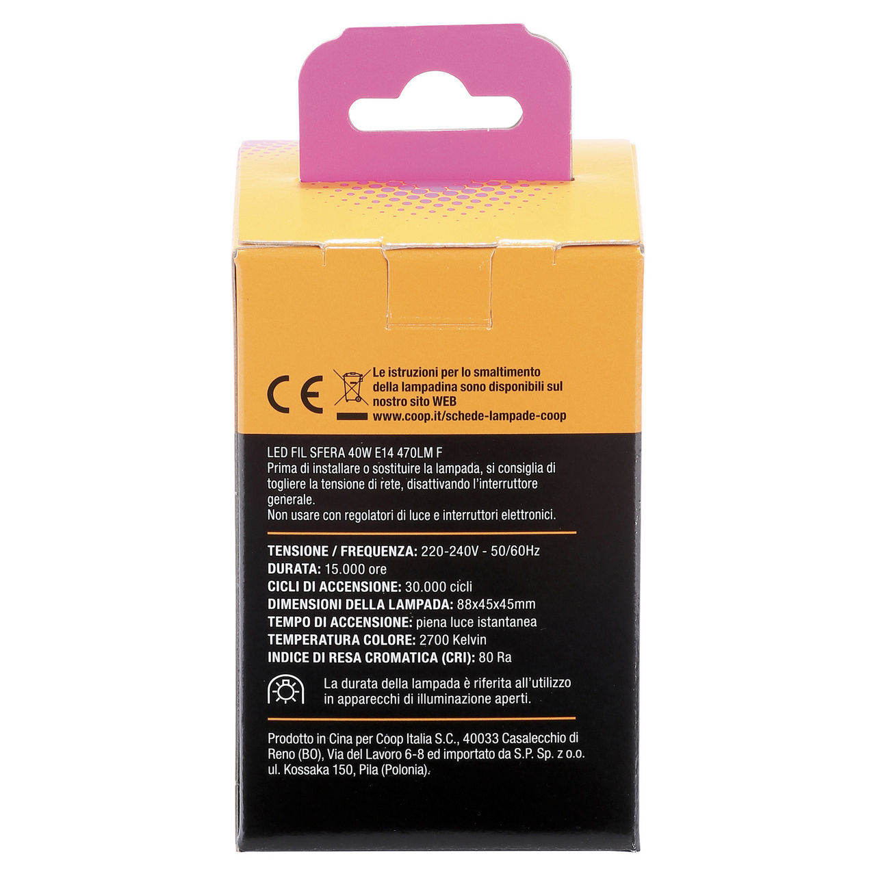 Lampadina led a sfera luce calda 40W E14 470 lumen - Immagine 11