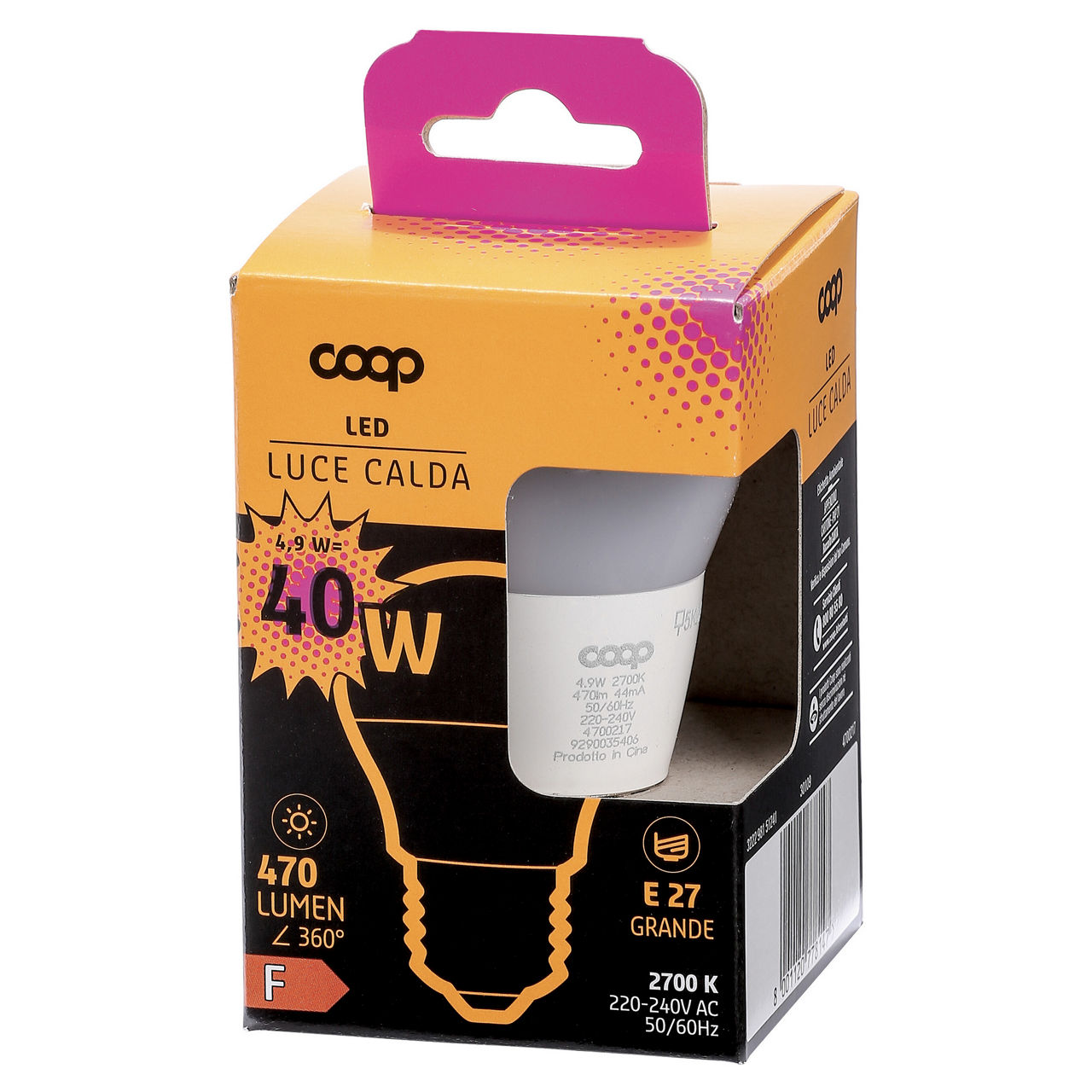 Led sfera coop 40w e27 470lm a+