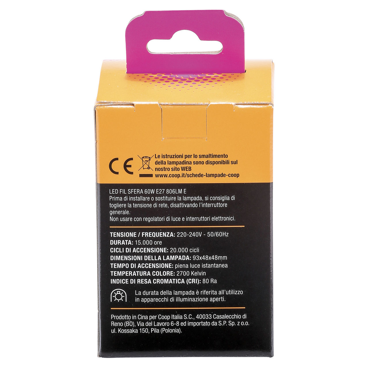 Led sfera coop 60w e27 806lm 2700k - Immagine 11