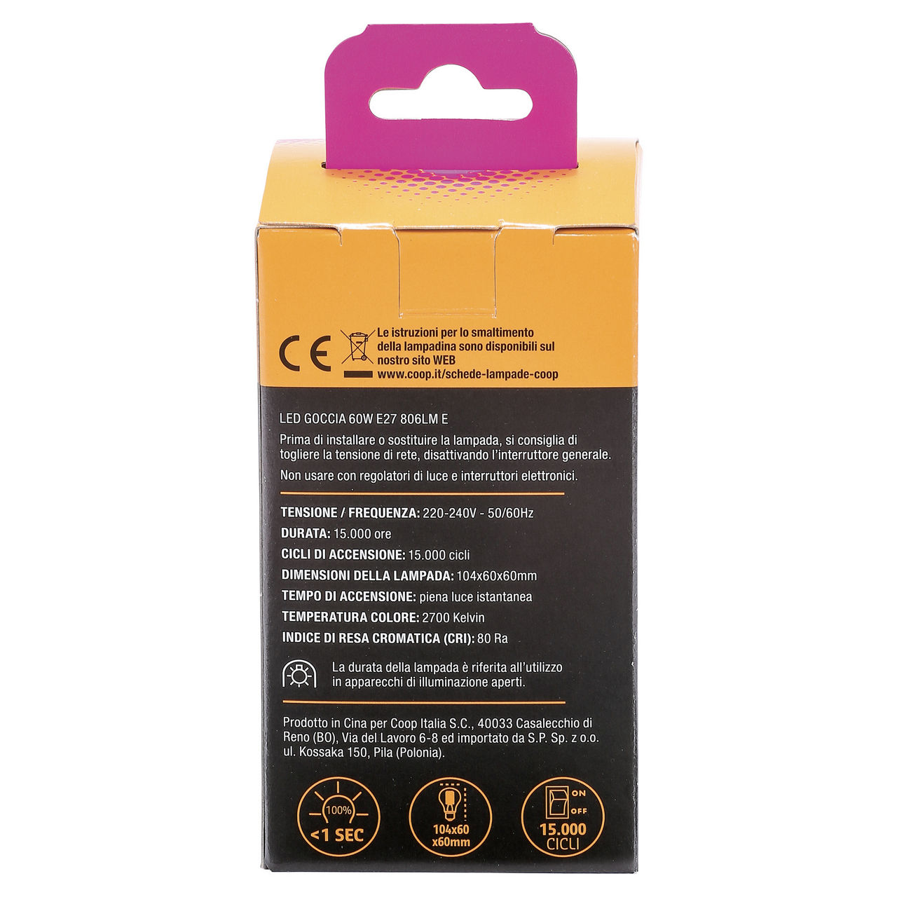 Led fil goccia coop 60w e27 806lm 2700k - Immagine 11