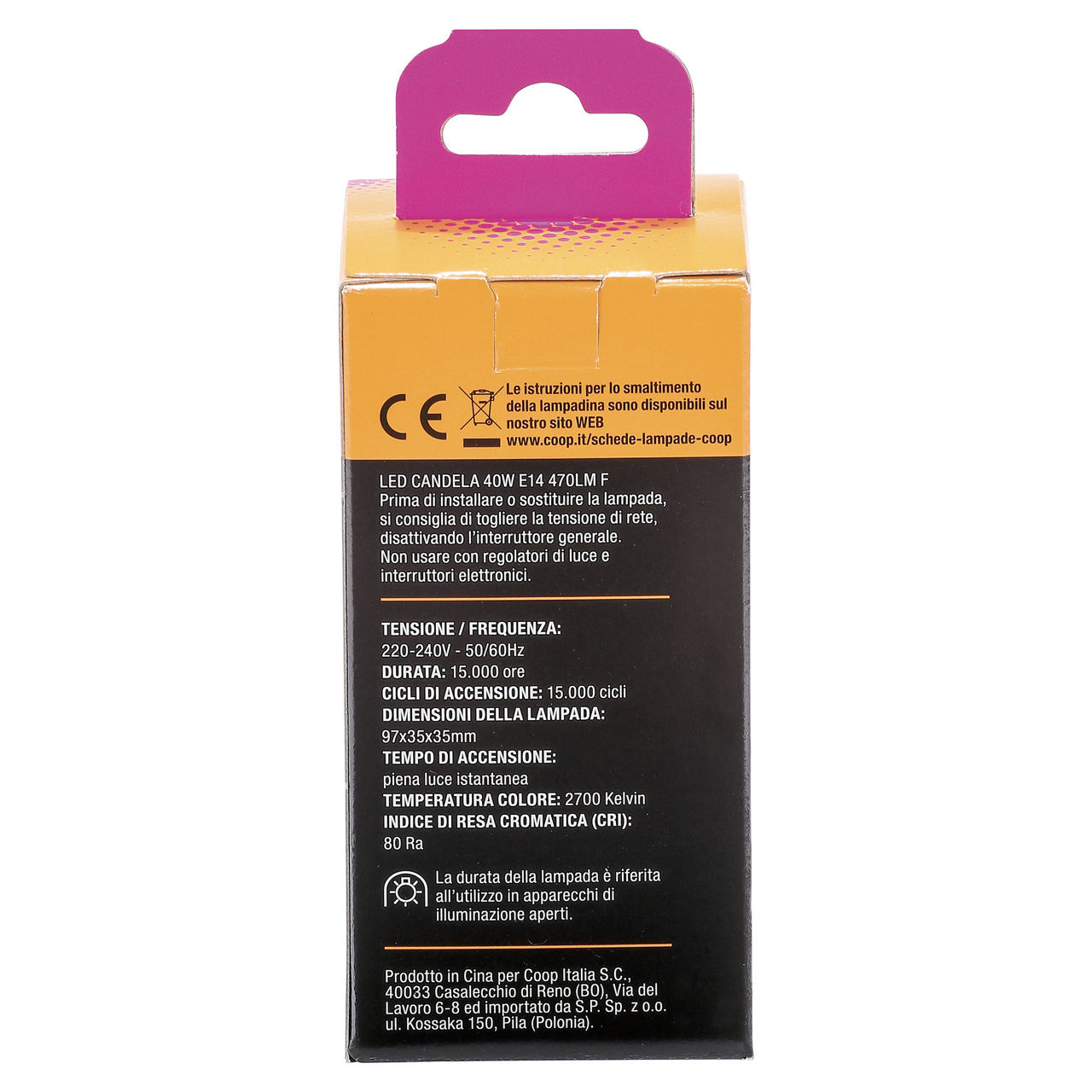 Led fil candela coop 40w e14 470lm 2700k - Immagine 11