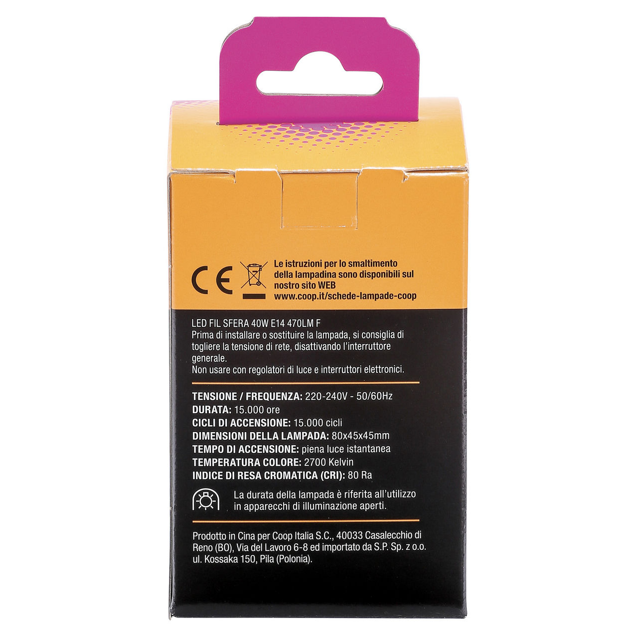 Led in sfera coop 40w e14 470lm 2700k - Immagine 11