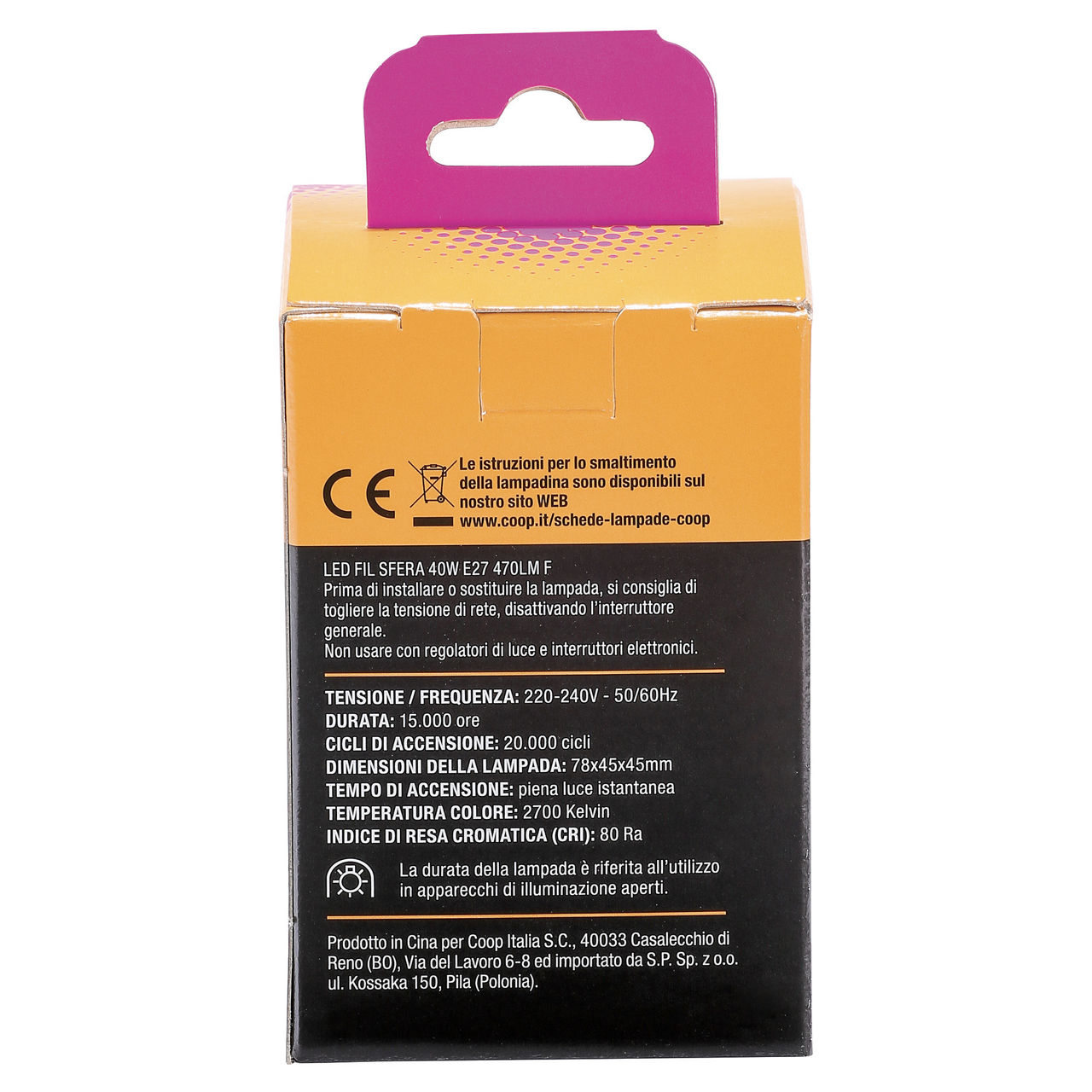 Led in sfera coop 40w e27 470lm 2700k - Immagine 11