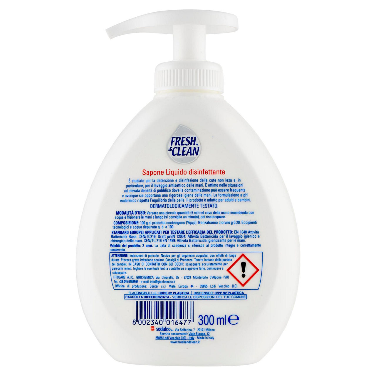 Sapone liquido fresh & clean disinfettante pmc ml300 - Immagine 21