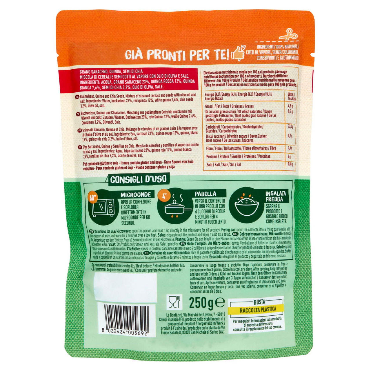 Grano saraceno pronto con quinoa e semi di chia 250 gr - Immagine 41