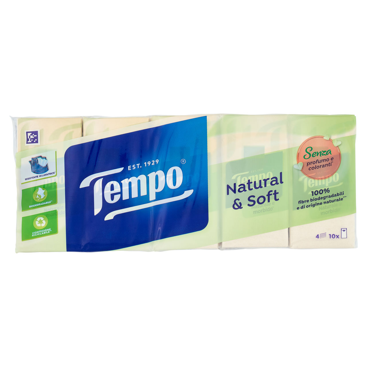 Fazzoletti tempo natural & soft 4 veli pz 10x9