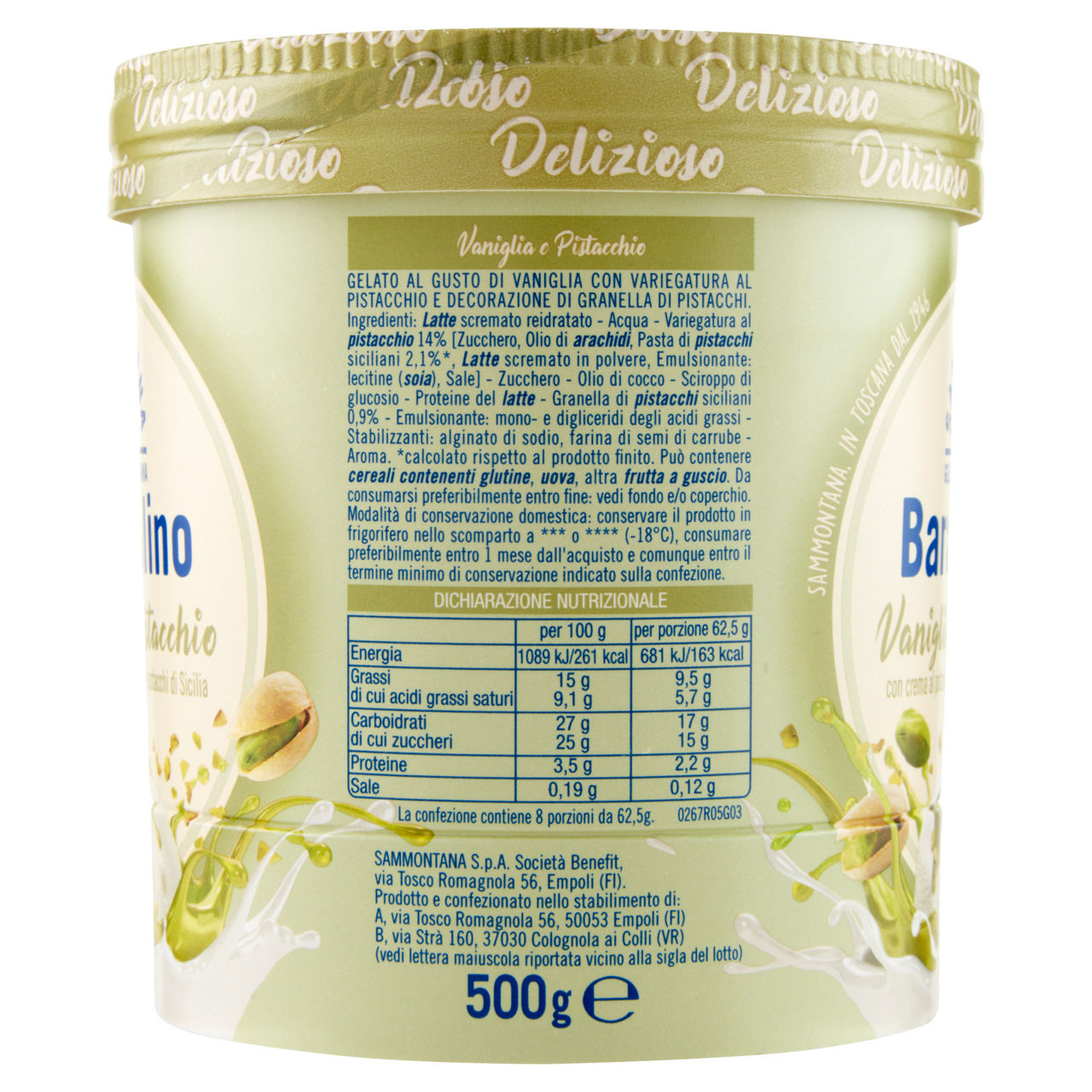Gelato alla vaniglia con granella di pistacchi 500 gr - Immagine 51