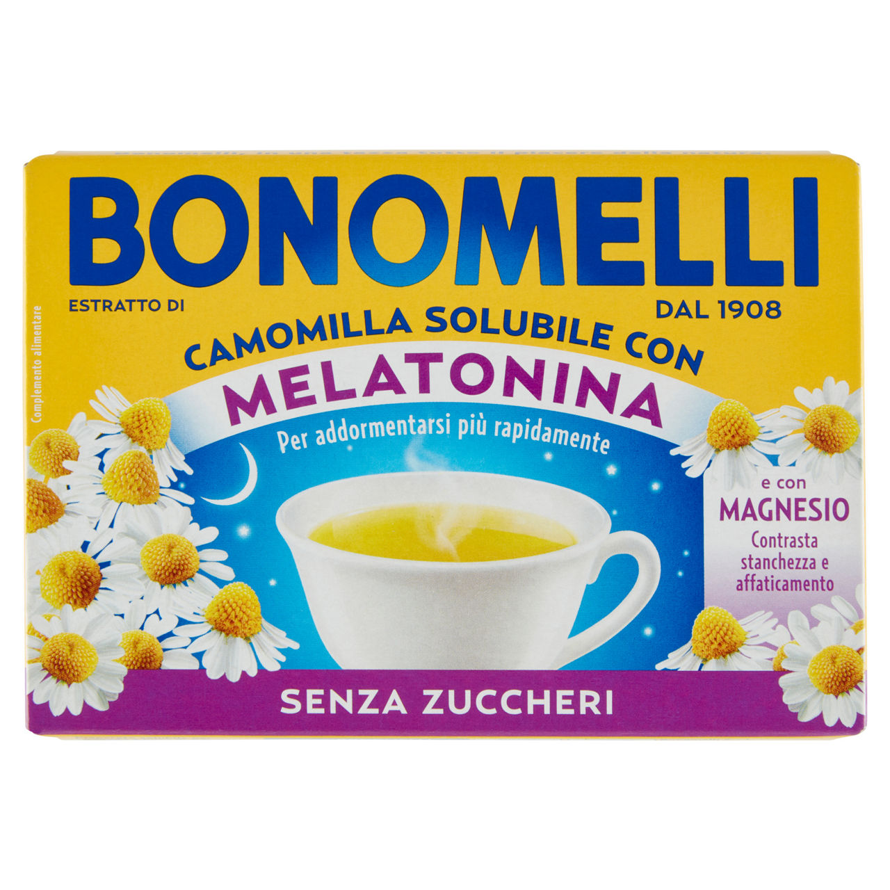 Camomilla solubile con melatonina e magnesio 16 filtri - Immagine 01