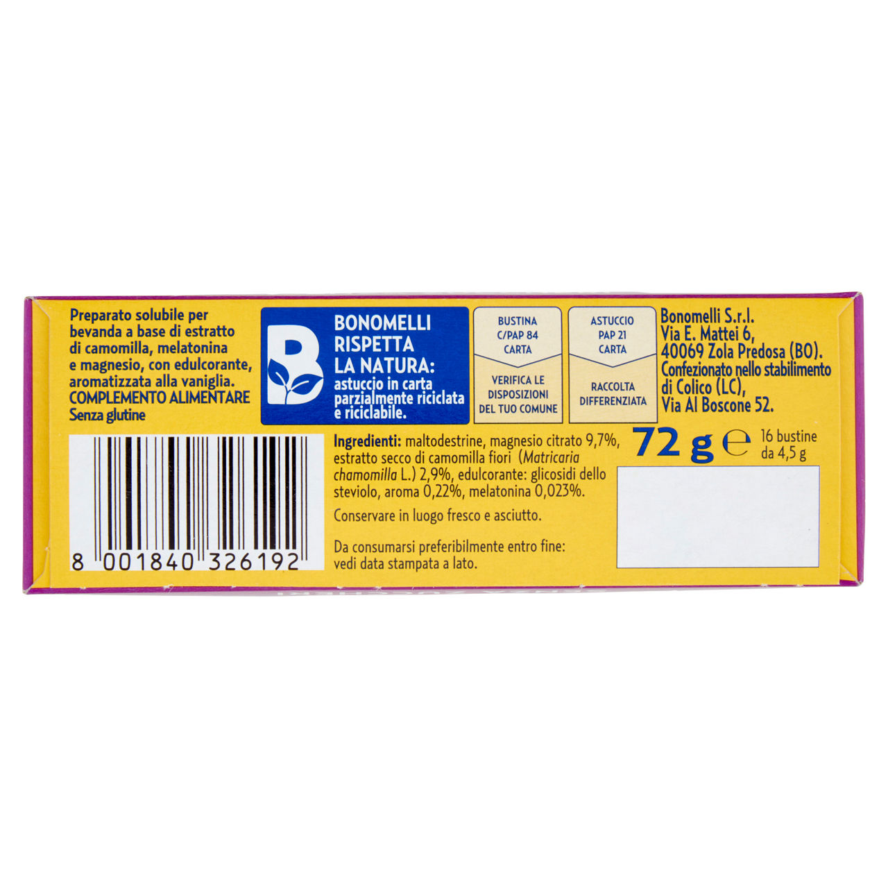 Camomilla solubile con melatonina e magnesio 16 filtri - Immagine 11