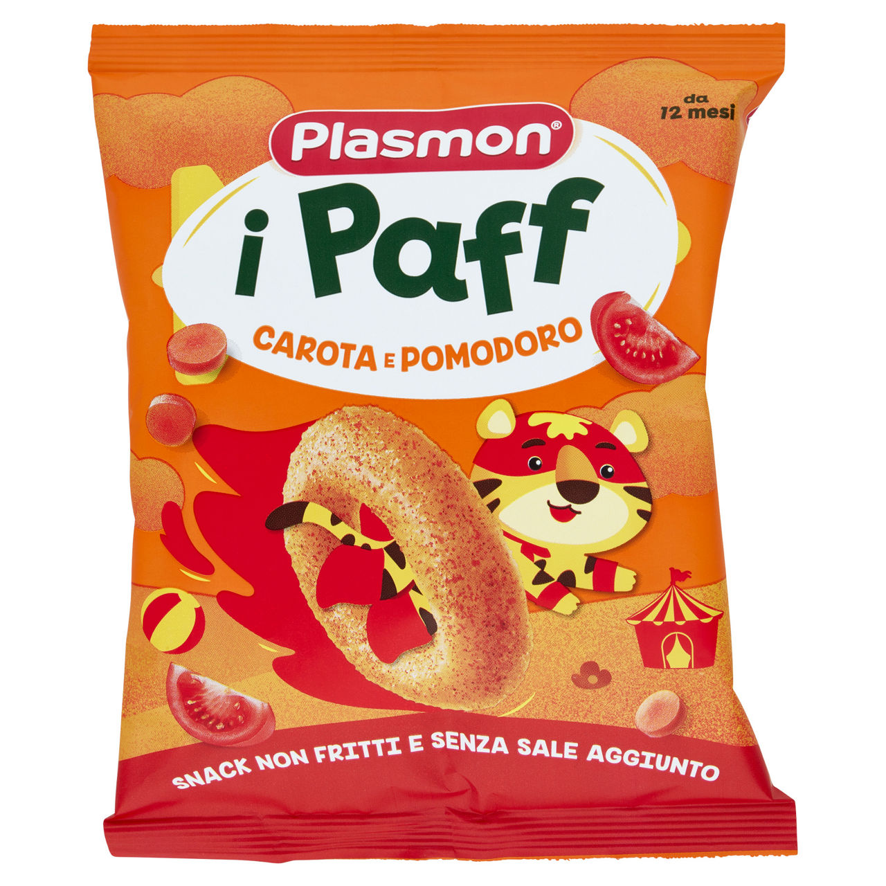 Snack paff dei bambini  carota e pomodoro plasmon g 15 - Immagine 01