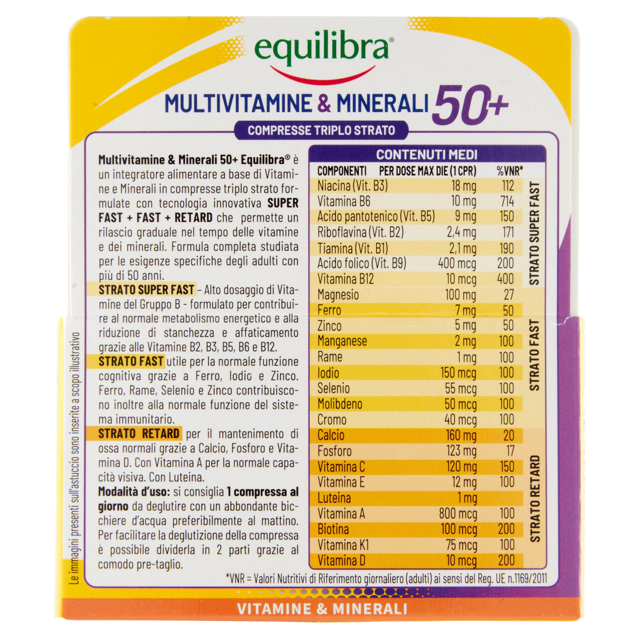 Integratore alimentare multivitamine e minerali 50+ 30 compresse - Immagine 51