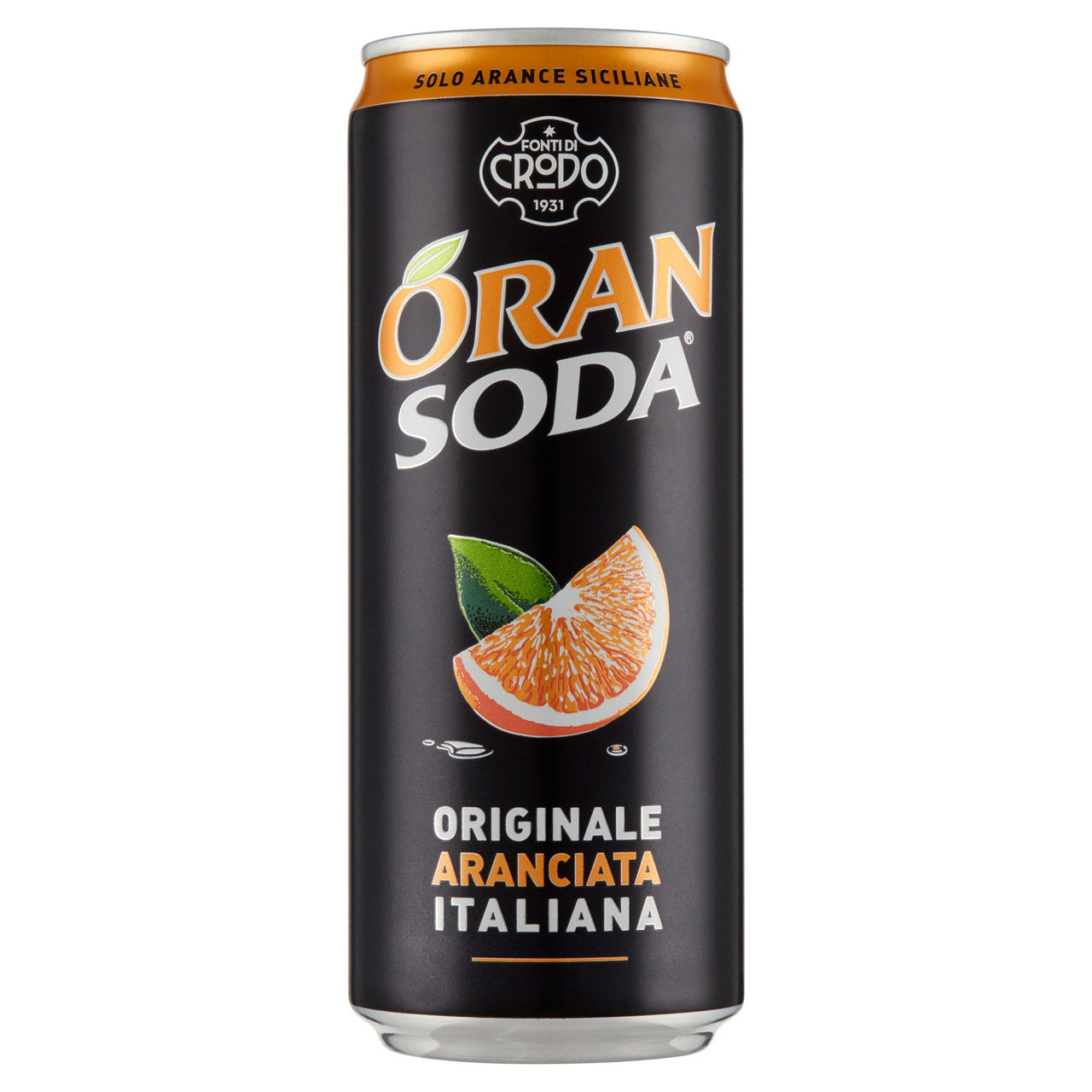 Oransoda in lattina 330 ml