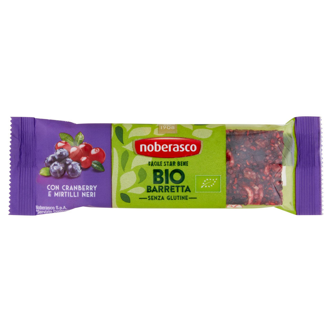 Barretta di frutta secca bio con mirtilli rossi e neri 30 gr - Immagine 01