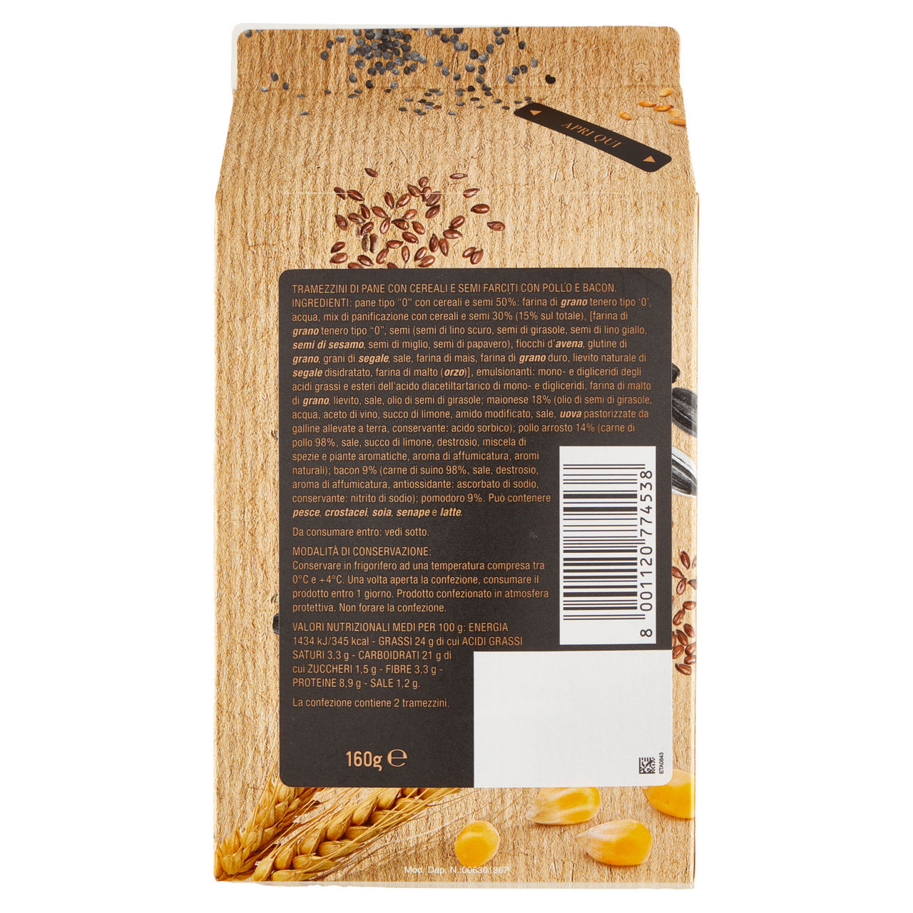 Tramezzini Gourmet con pollo e bacon 2 pz 160 gr - Immagine 21