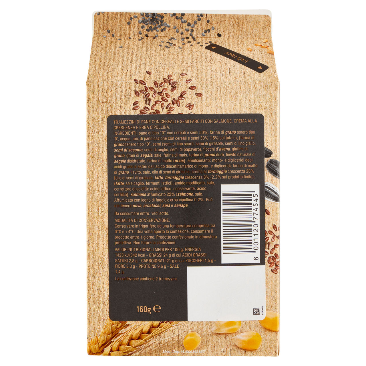 Tramezzini Gourmet con salmone crescenza e erba cipollina 2 pz 160 gr - Immagine 21