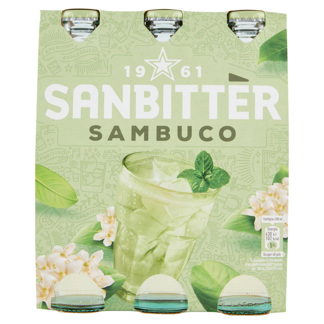 Aperitivo sanbitter sambuco cluster ml 200 x 3