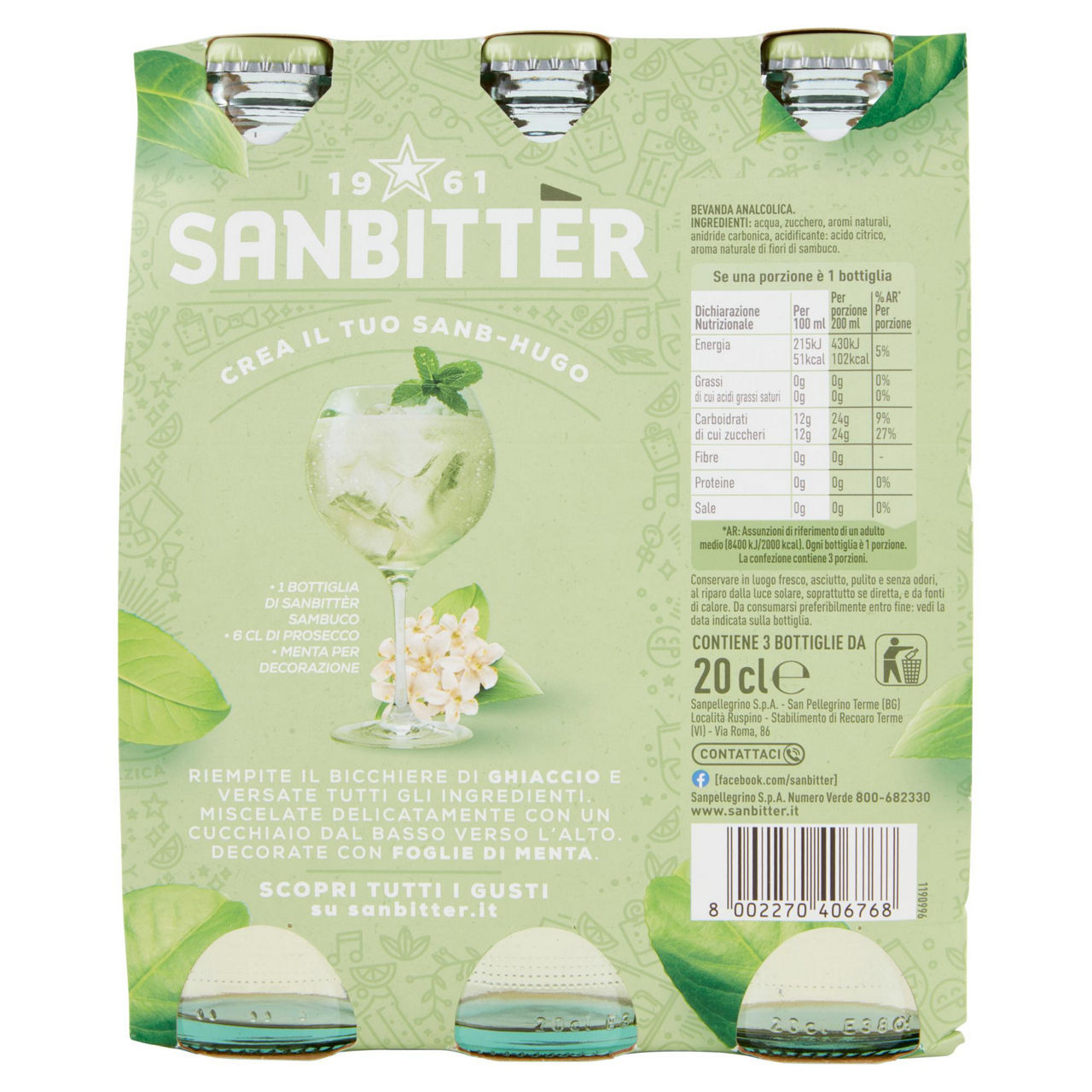 Aperitivo sanbitter sambuco cluster ml 200 x 3 - Immagine 21