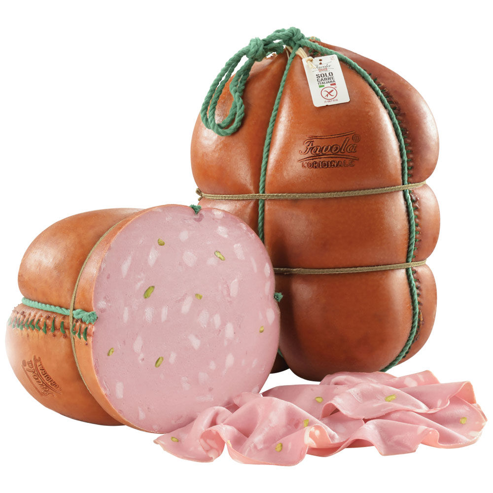 Mortadella in cotenna con pistacchi a fette